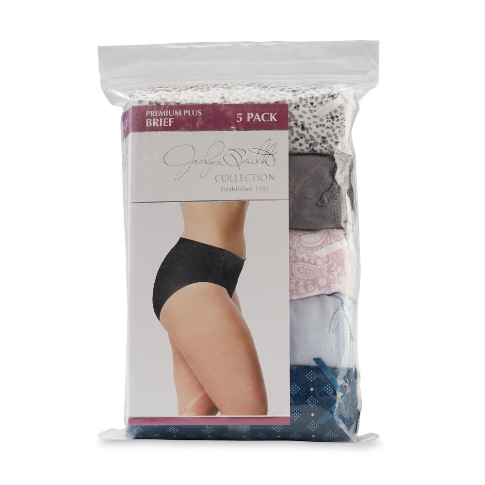 Jaclyn Smith Women's 5-Pack Premium Plus Brief Panties - Assorted