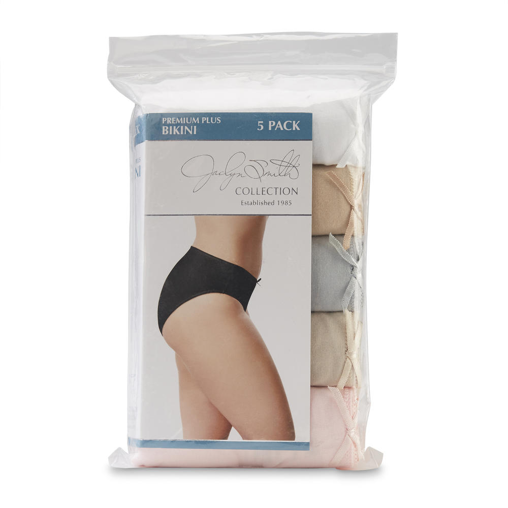 Jaclyn Smith Women's Plus 5-Pack Premium Bikini Panties