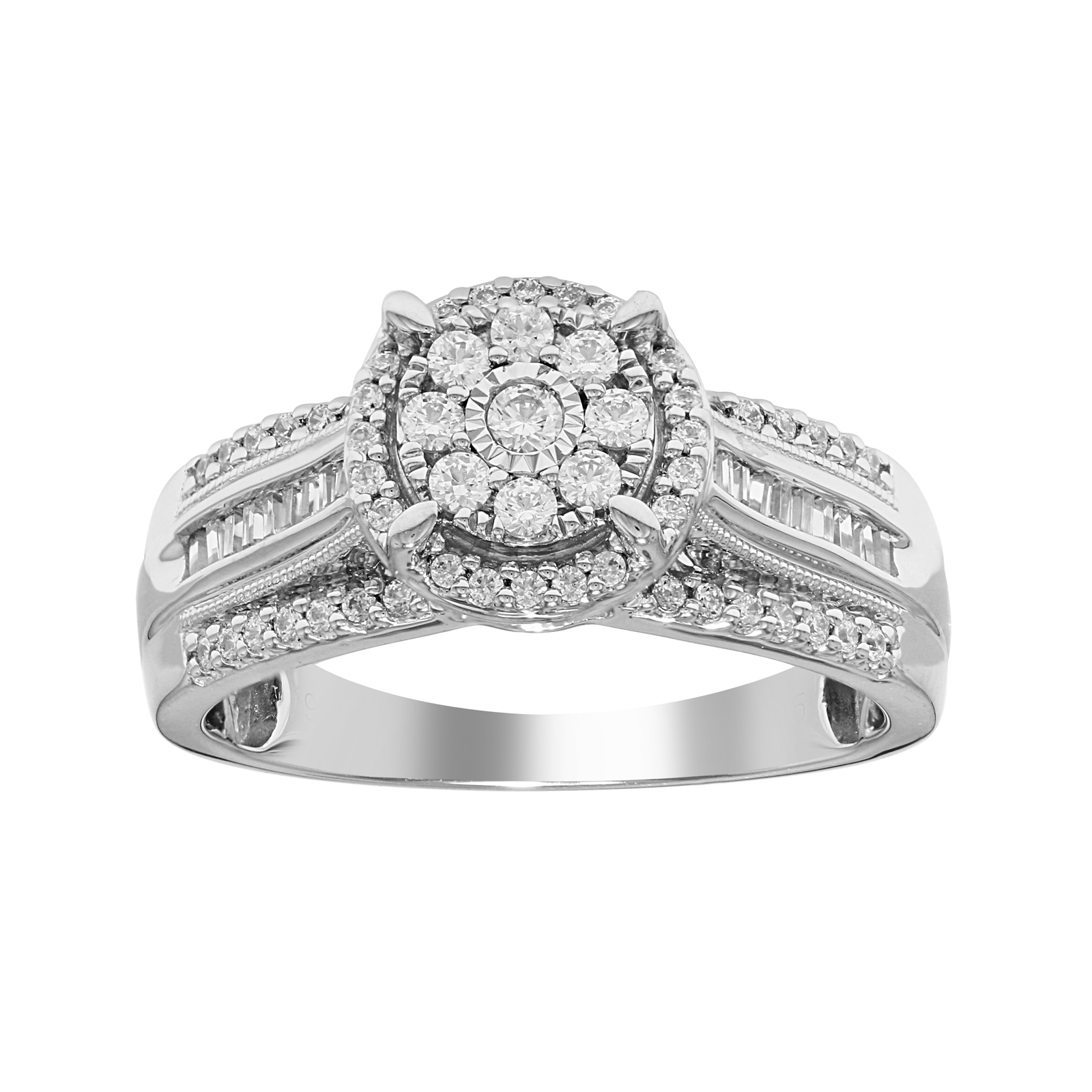 Sterling Silver 0.50CTTW Diamond Bridal Ring