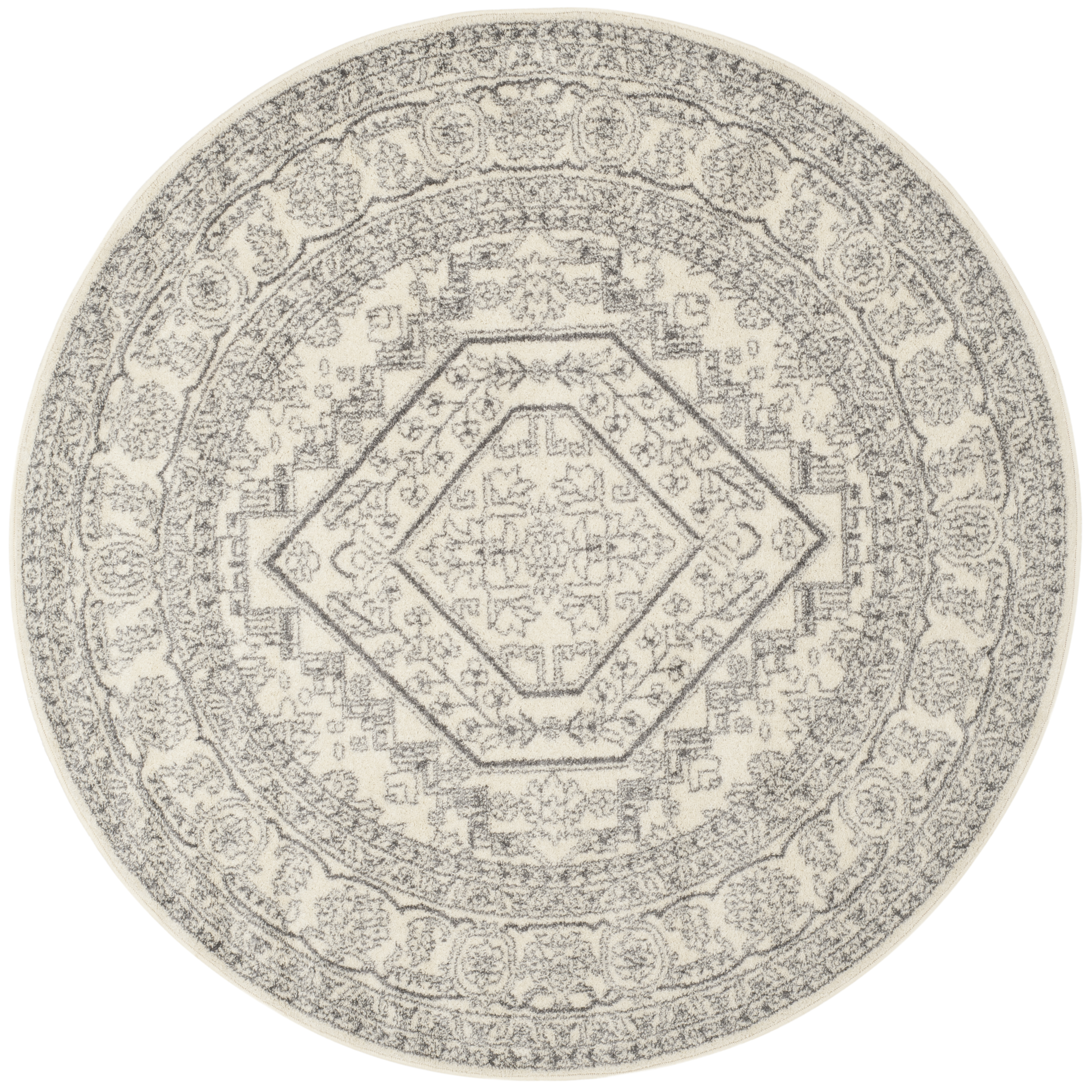 Safavieh Adirondack(ADR108) Area Rug Round, Size: 6' X 6' Round, Grey/Ivory Safavieh Adirondack(ADR108) Area Rug Round, Size: 6' X 6' Round, Grey/Ivory