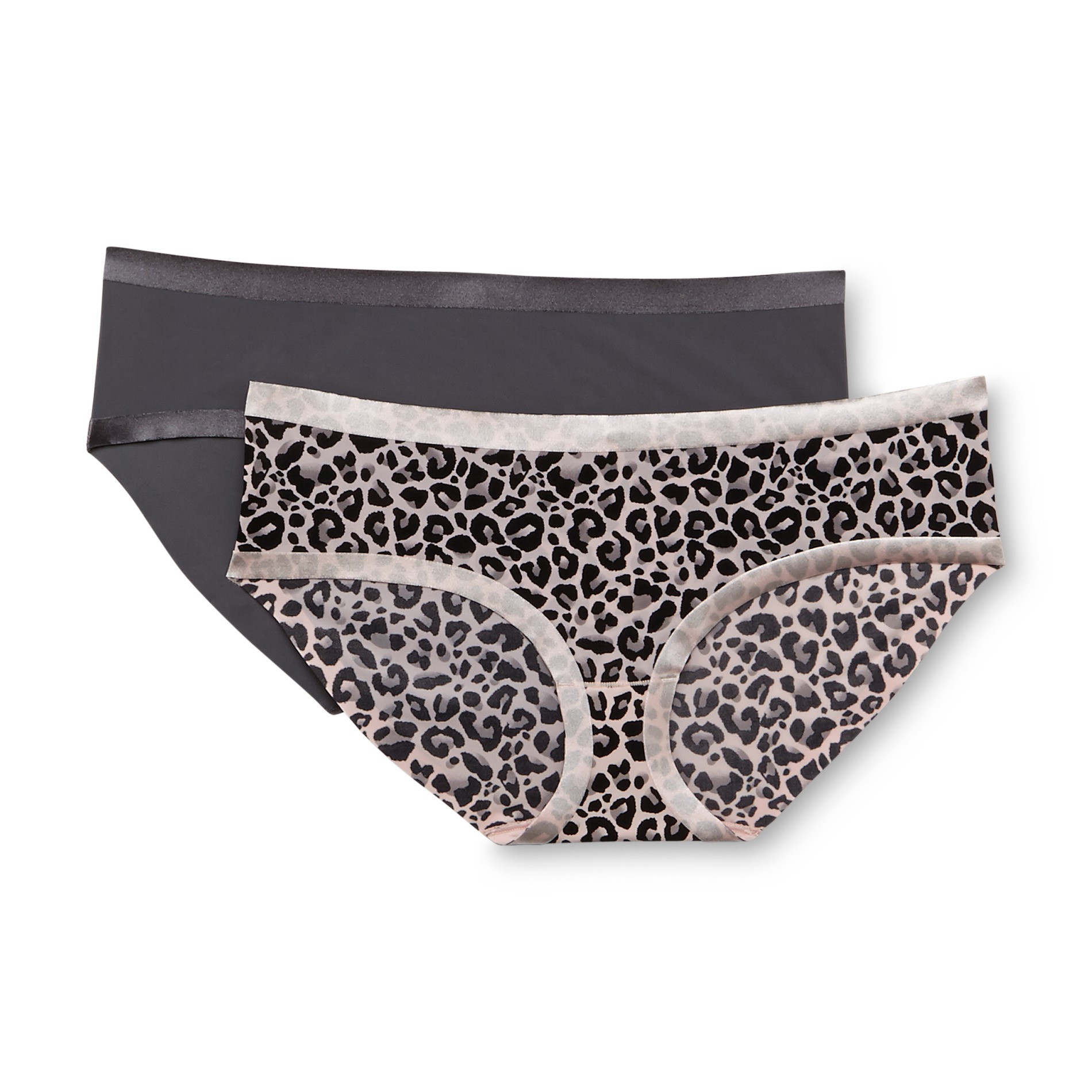 Imagination by Lamour Women's 2-Pack Satin-Trim Hipster Panties - Leopard