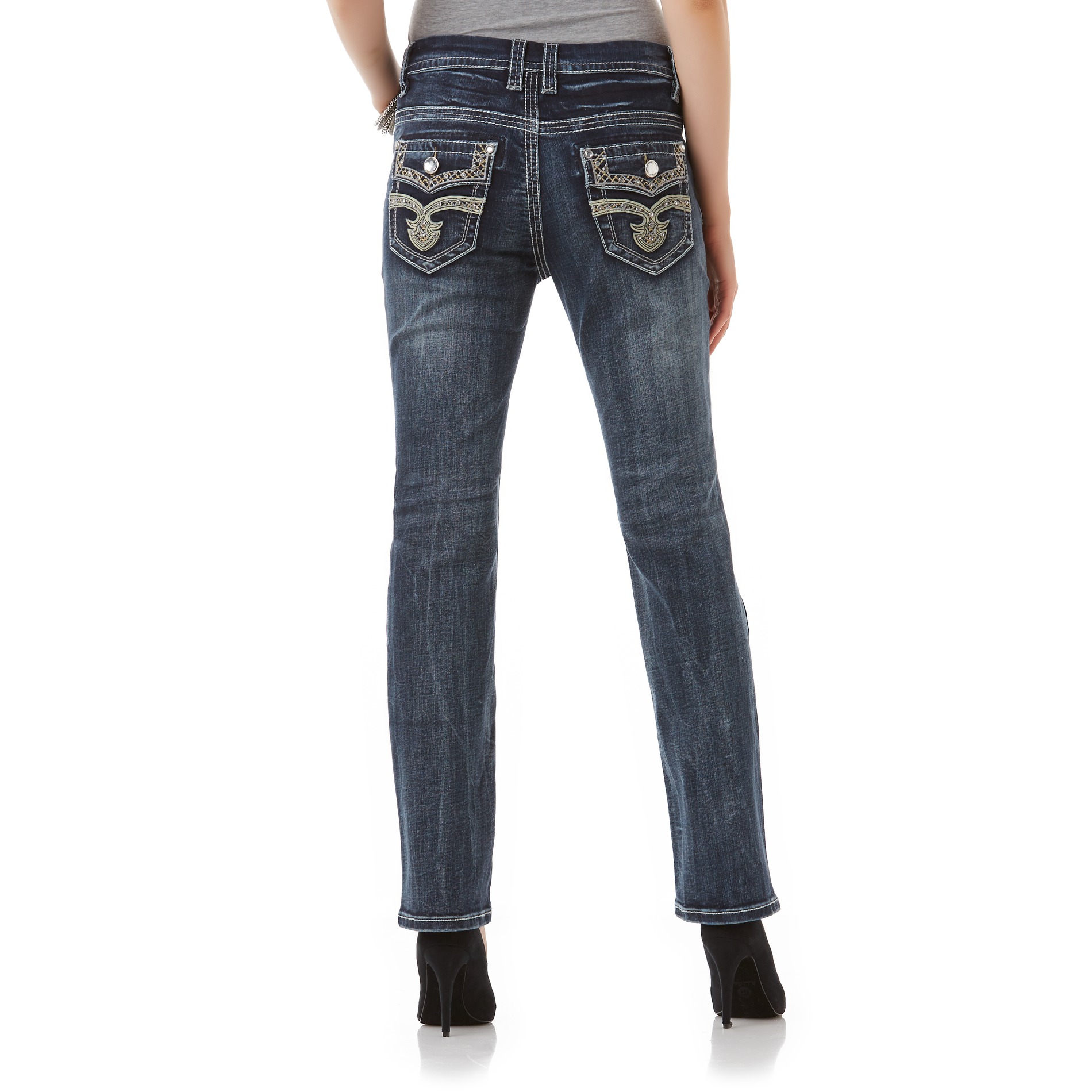 Rebel & Soul Junior's Embellished Bootcut Jeans