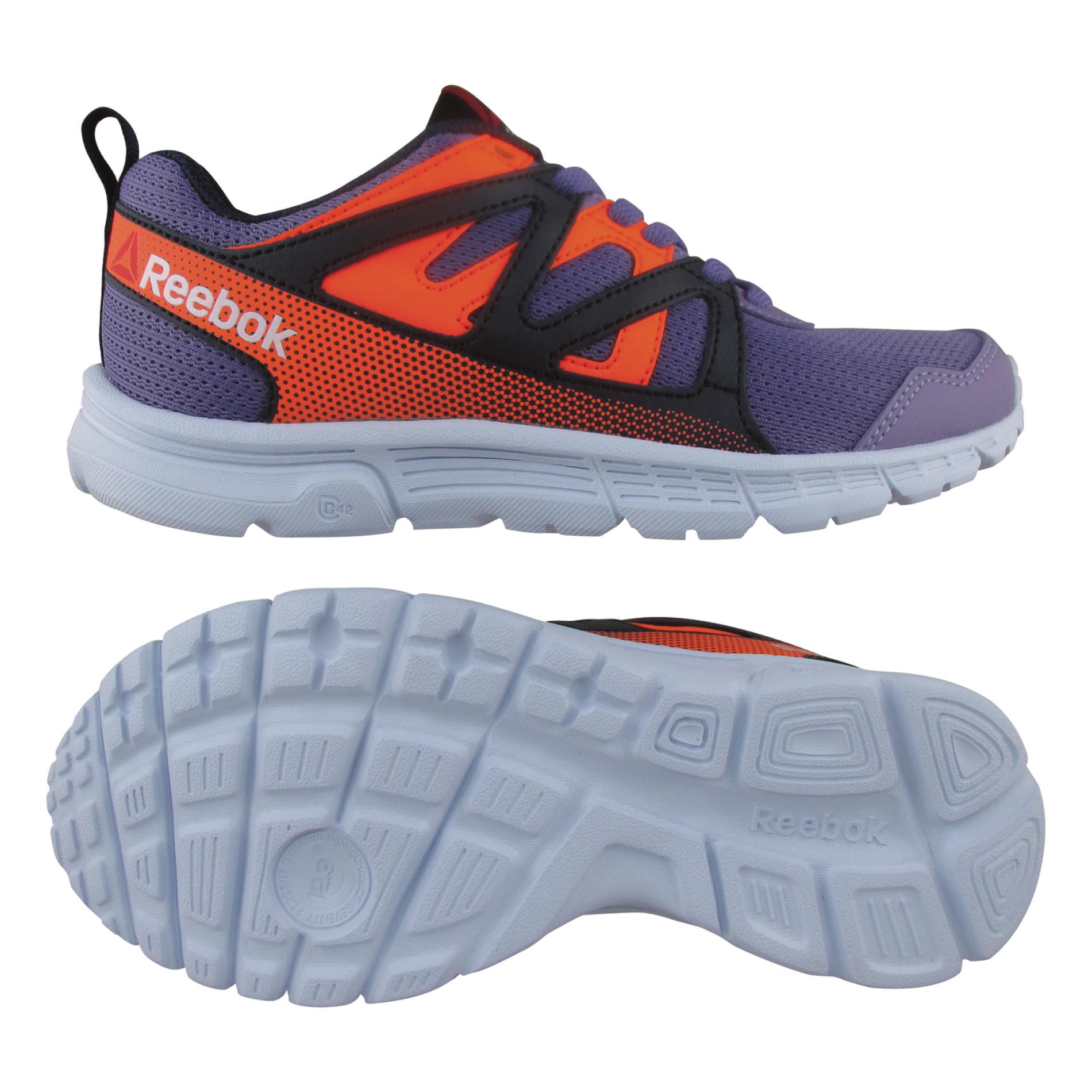 Reebok Girl's Run Supreme 2.0 Purple/Orange/Black Running Shoe