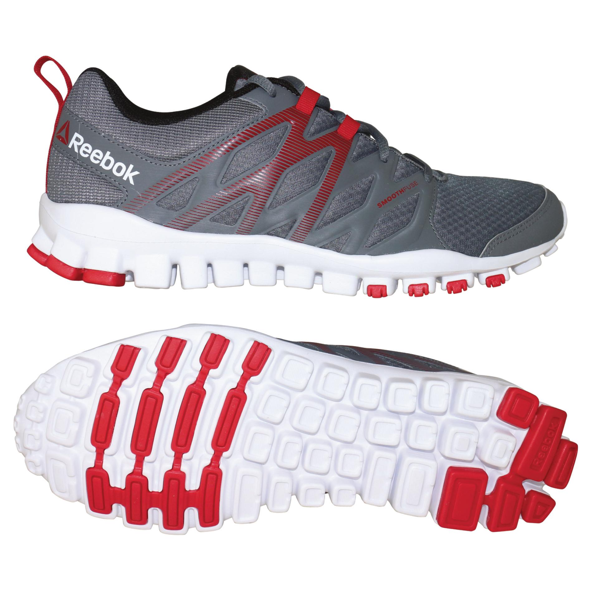 Reebok Men's RealFlex Train 4.0 Gray/Red Athletic Shoe