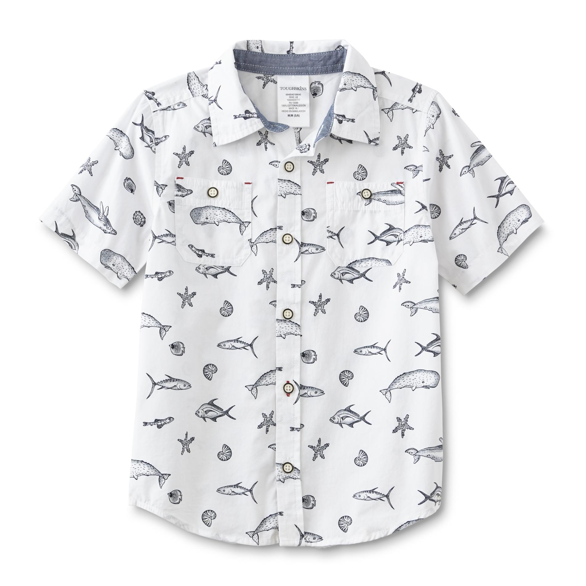 Toughskins Infant & Toddler Boys' Button-Front Shirt - Sea Life