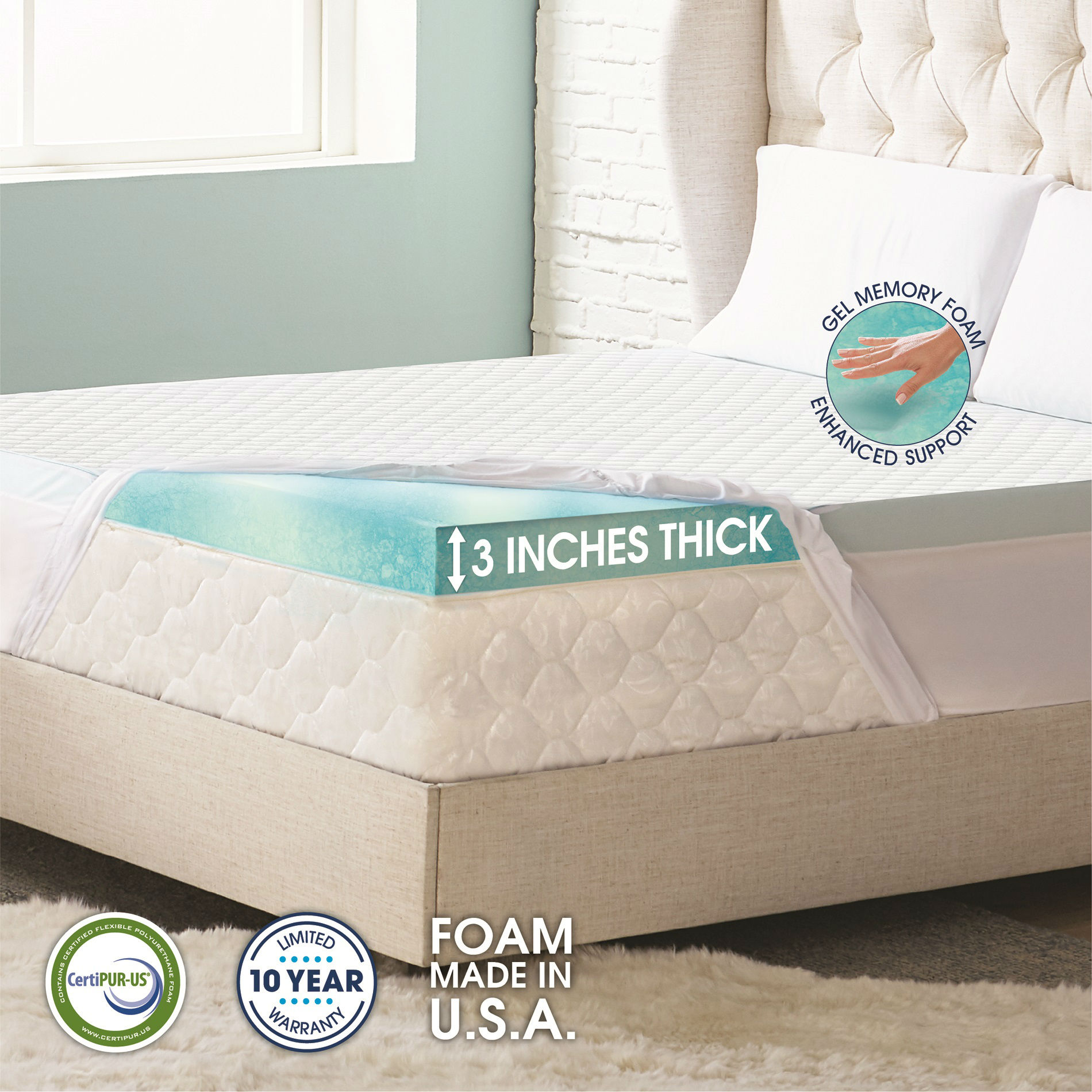 Serta 3" Gel Swirl Memory Foam Mattress Topper Shop Your Way Online