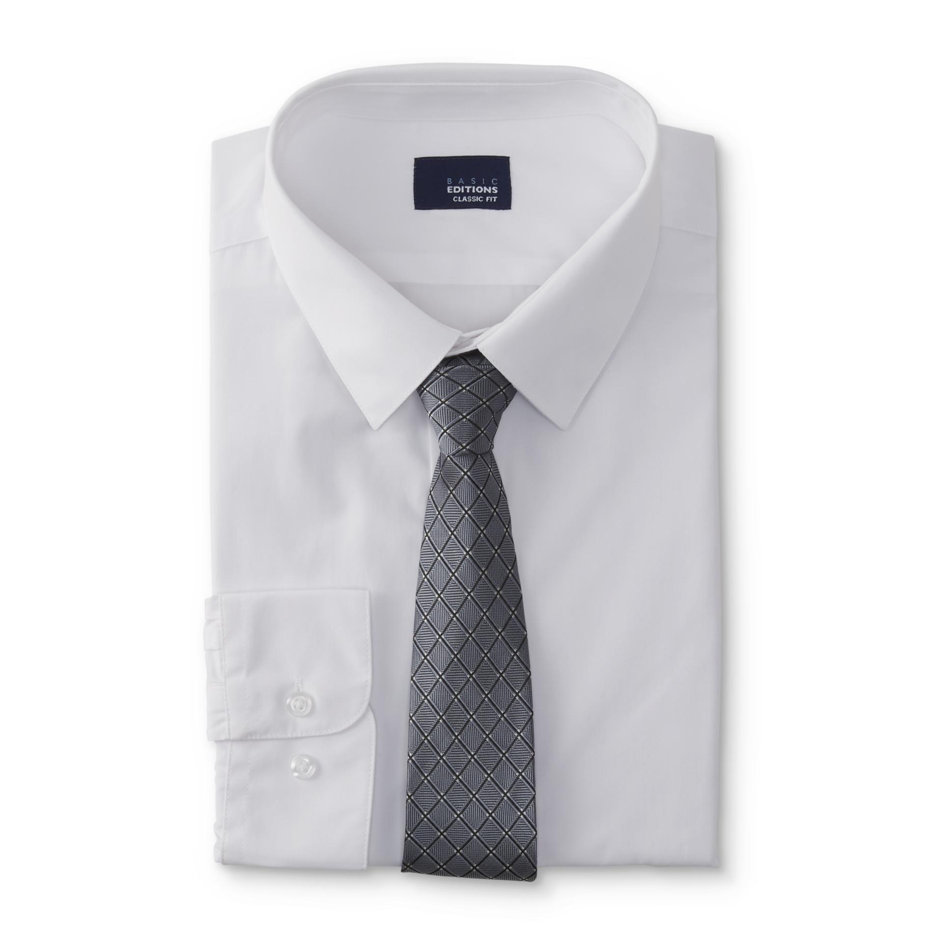 Basic Editions Men's Dress Shirt & Necktie - Diamond