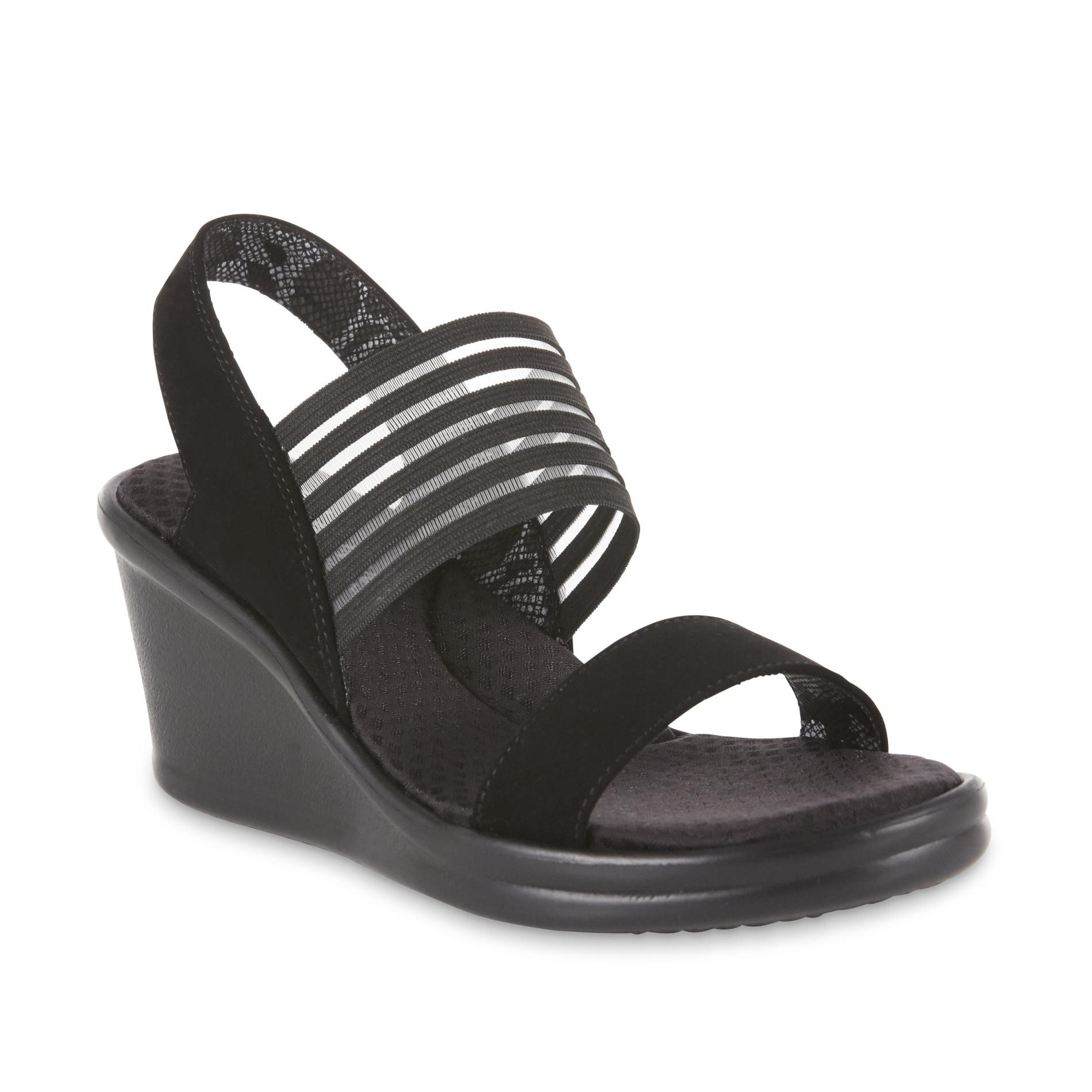 sketchers black wedge
