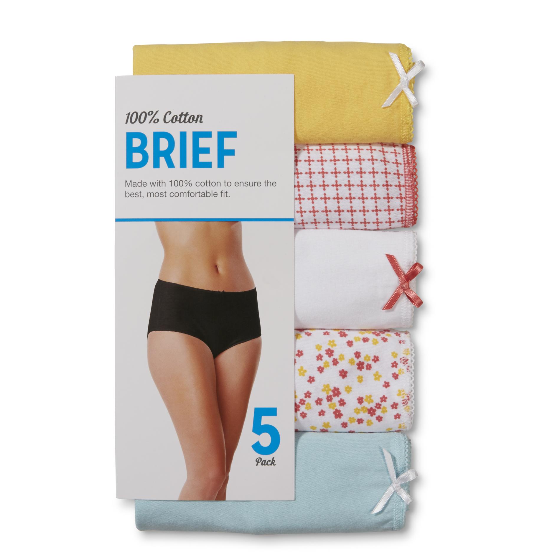 Women's 5-Pack Brief Panties - Prints & Solids, Size: 6, Banana Ivory Women's 5-Pack Brief Panties - Prints & Solids, Size: 6, Banana Ivory