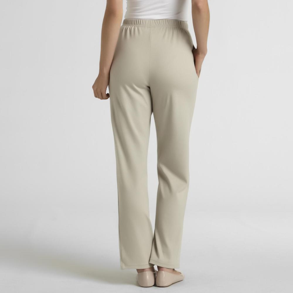 Basic Editions Women's Pull On Knit Pants