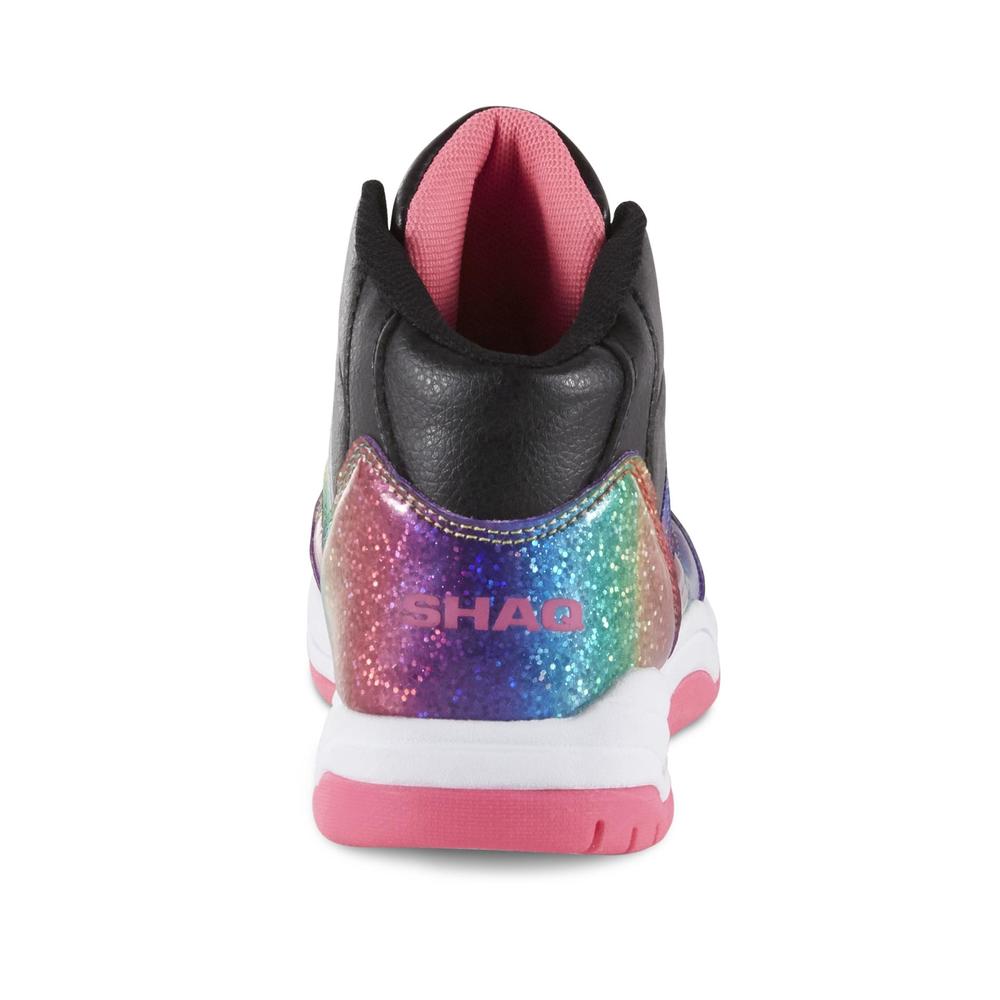 Shaq Girls' Classic High-Top Sneaker - Black/Rainbow