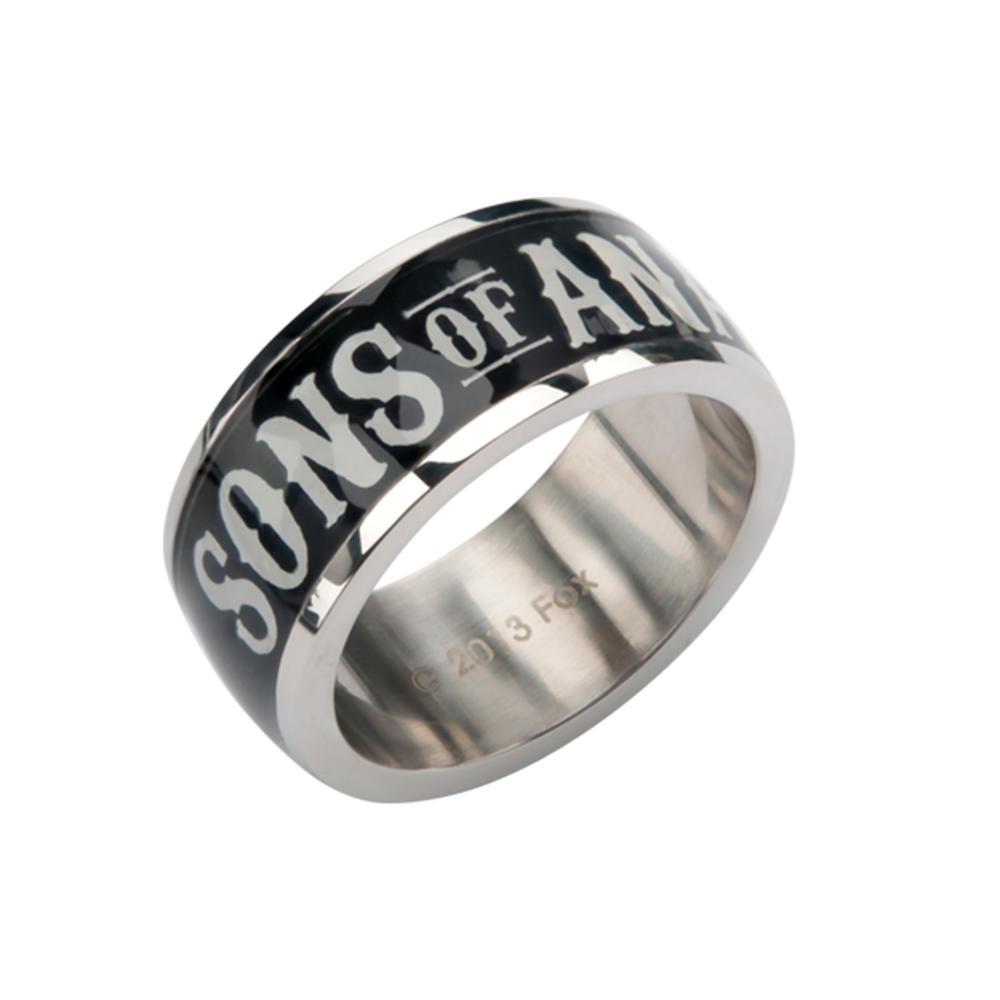 Sons of Anarchy "A", Crow and Gunsickle Logo Stainless Steel Ring