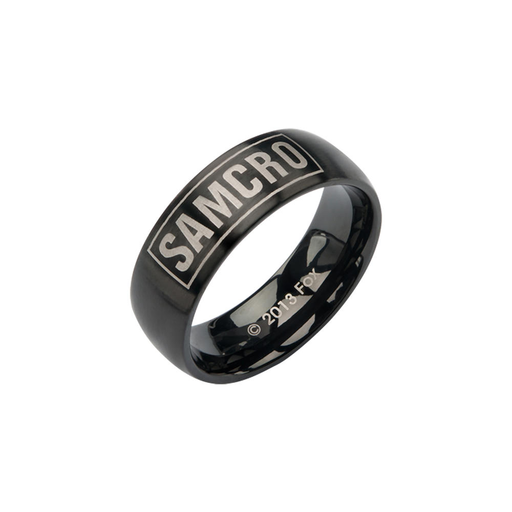 Sons of Anarchy Black IP SAMCRO Stainless Steel Ring.