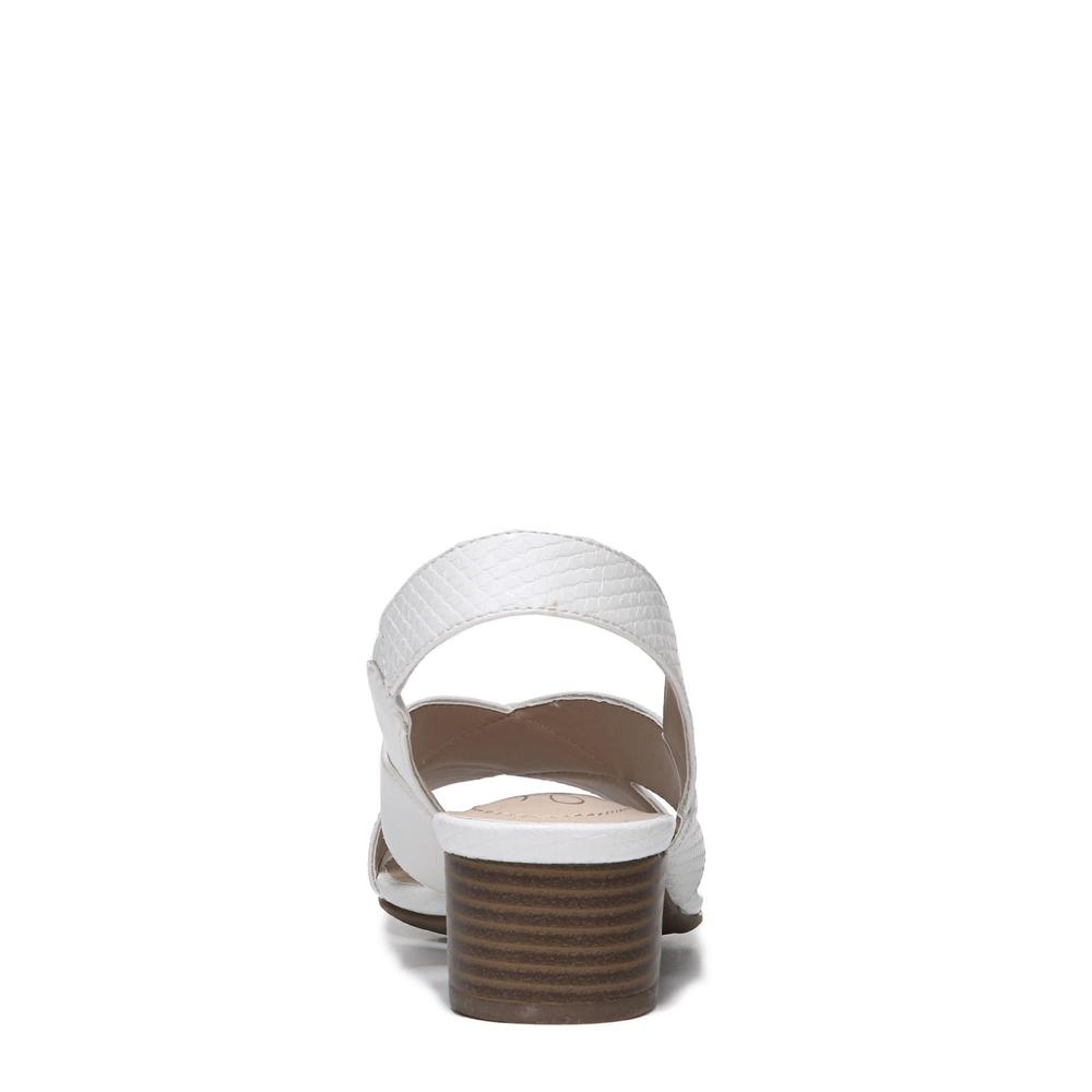 LifeStride Women's Metallic White/Snakeskin Slingback Sandal - Wide Width Available