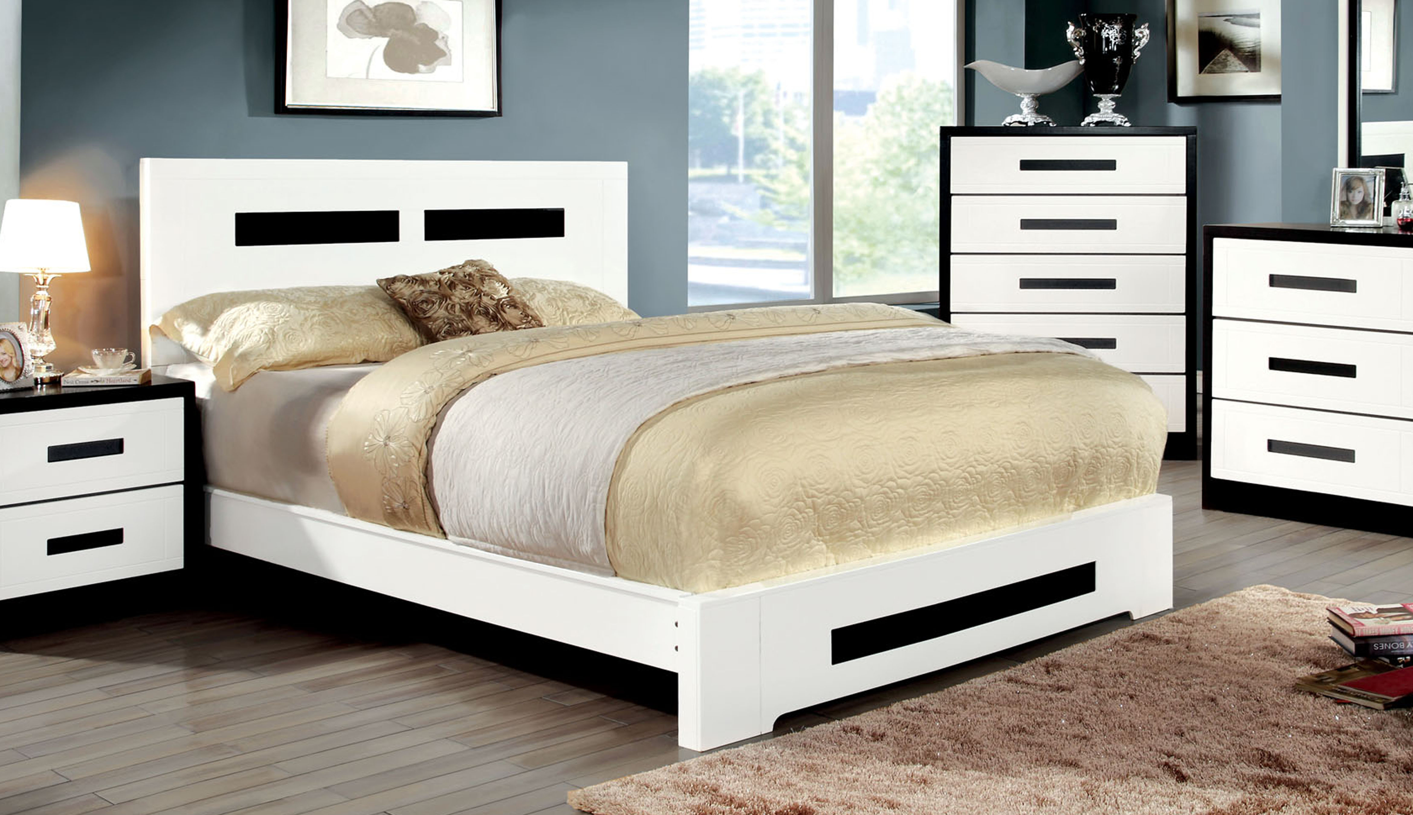 Furniture of America Two-Tone Maxus Platform Bed
