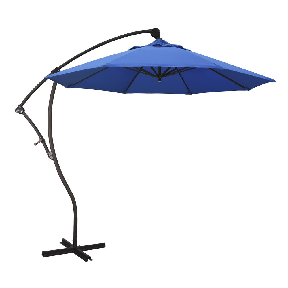 California Umbrella 9' Cantilever Market Umbrella Deluxe Crank Lift-Olefin, Choice of Color