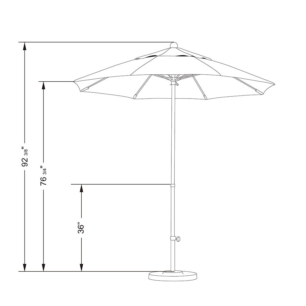 California Umbrella 7.5' Commercial Grade Market Umbrella-Olefin, Choice of Color