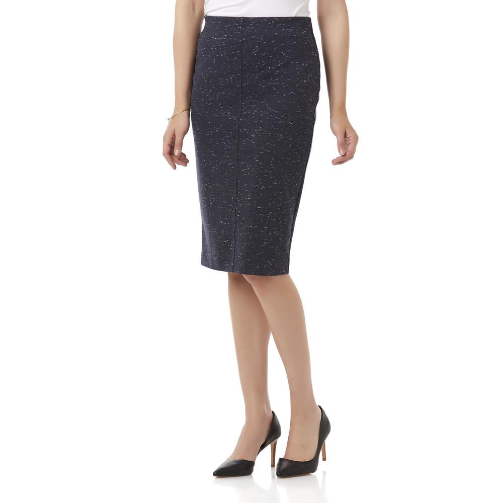 Simply Styled Women's Ponte Knit Pencil Skirt - Space-Dyed