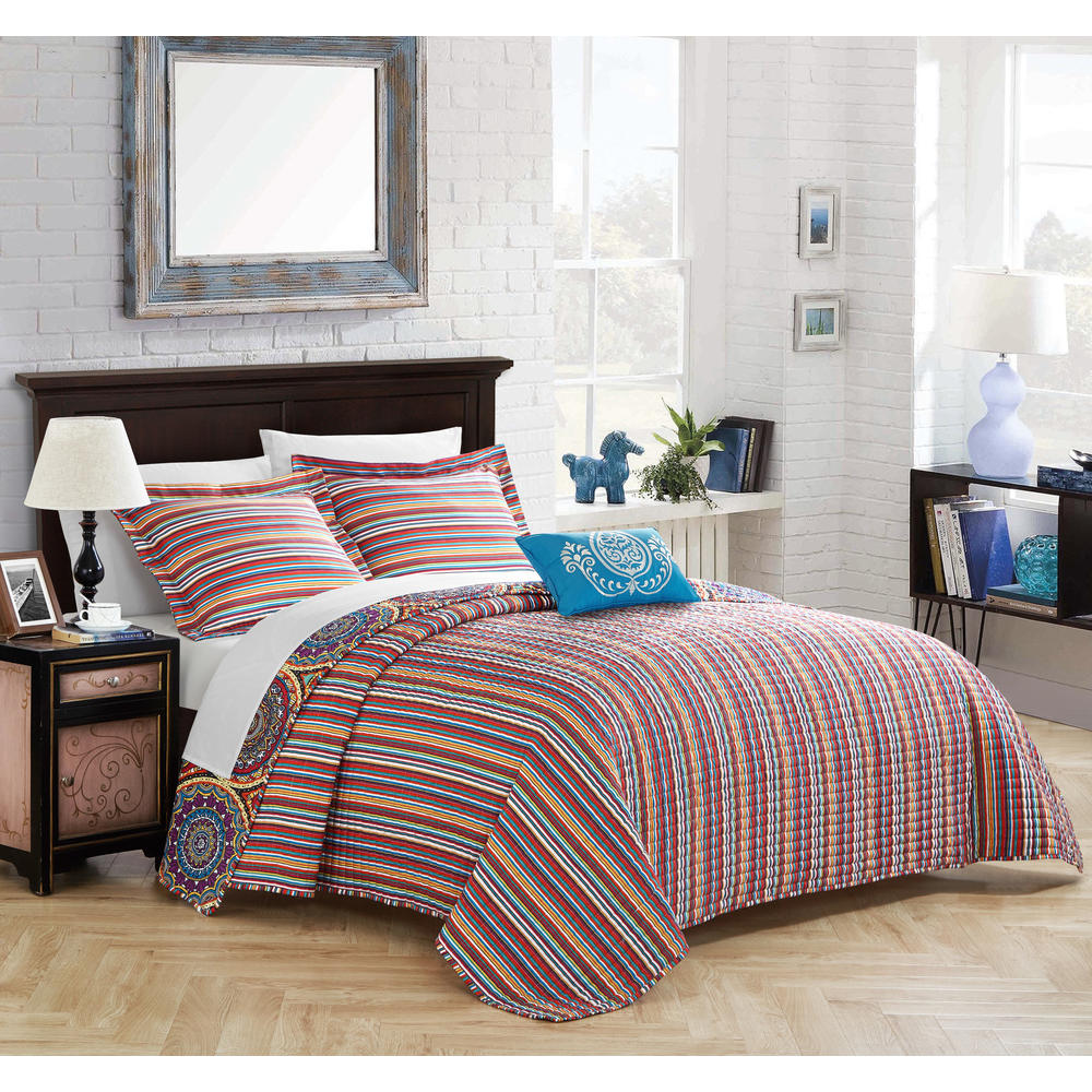 Chic Home Lena 3 or 4 Piece Reversible Quilt Set