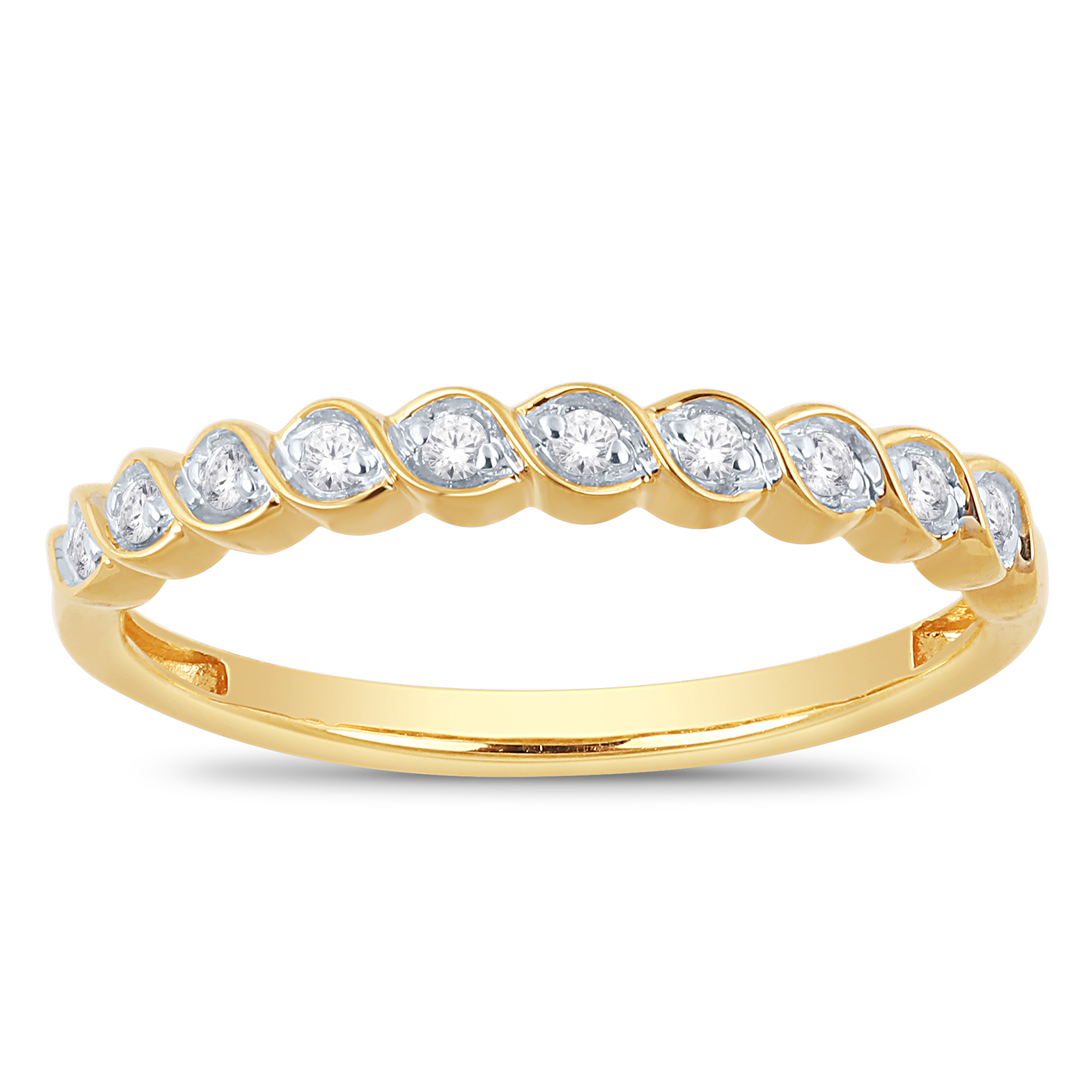 Gold over Silver 1/10CT Diamond Ring