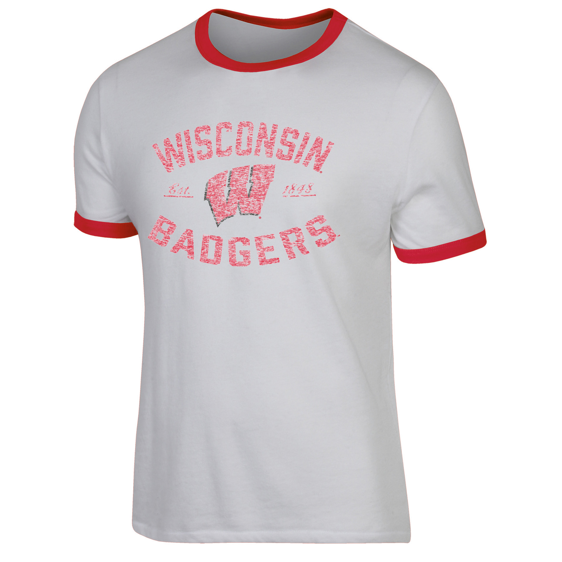 NCAA Men’s Wisconsin Badgers Classic Fit Ringer T-Shirt, Size: Medium NCAA Men’s Wisconsin Badgers Classic Fit Ringer T-Shirt, Size: Medium