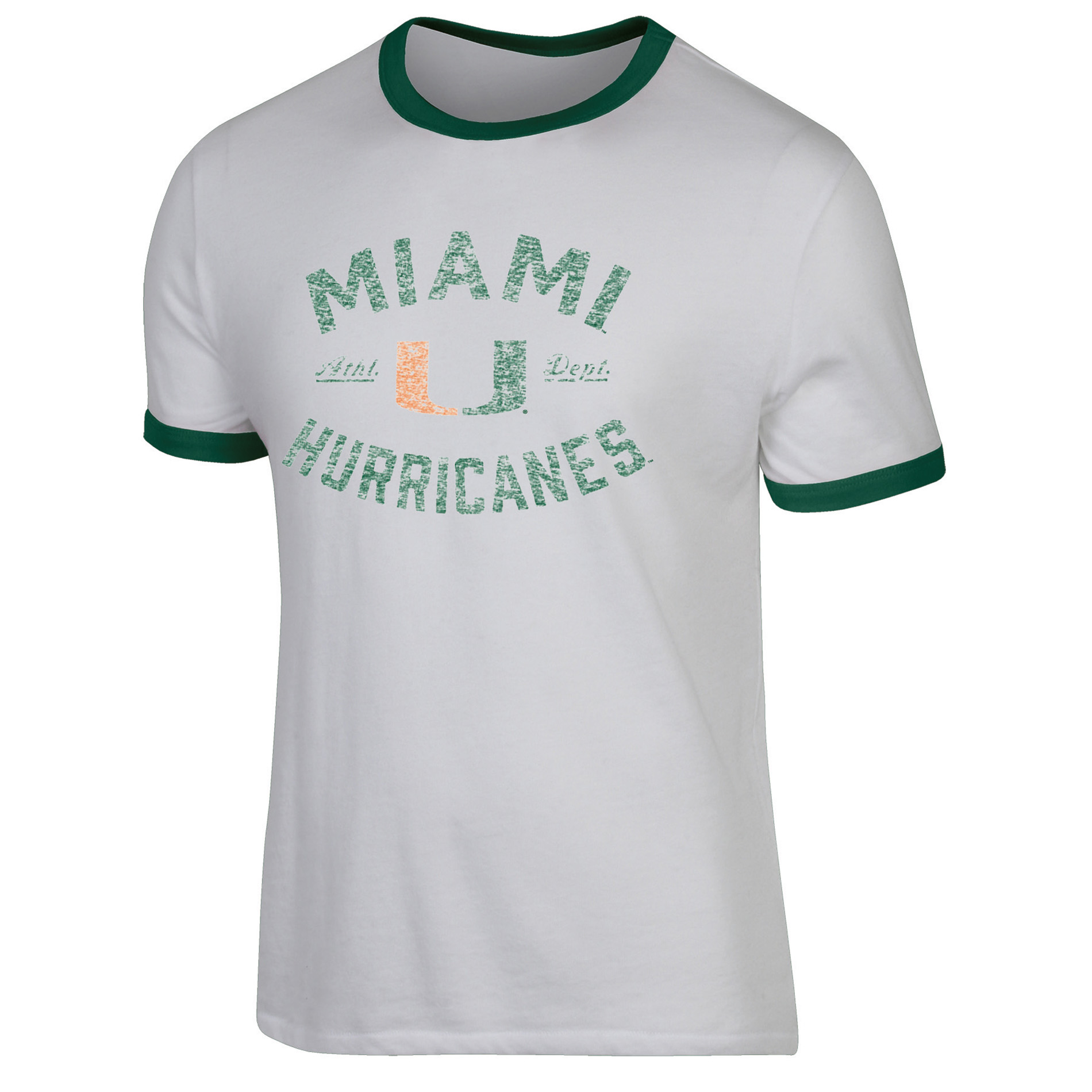 NCAA Men’s Miami Hurricanes Classic Fit Ringer T-Shirt, Size: XL NCAA Men’s Miami Hurricanes Classic Fit Ringer T-Shirt, Size: XL