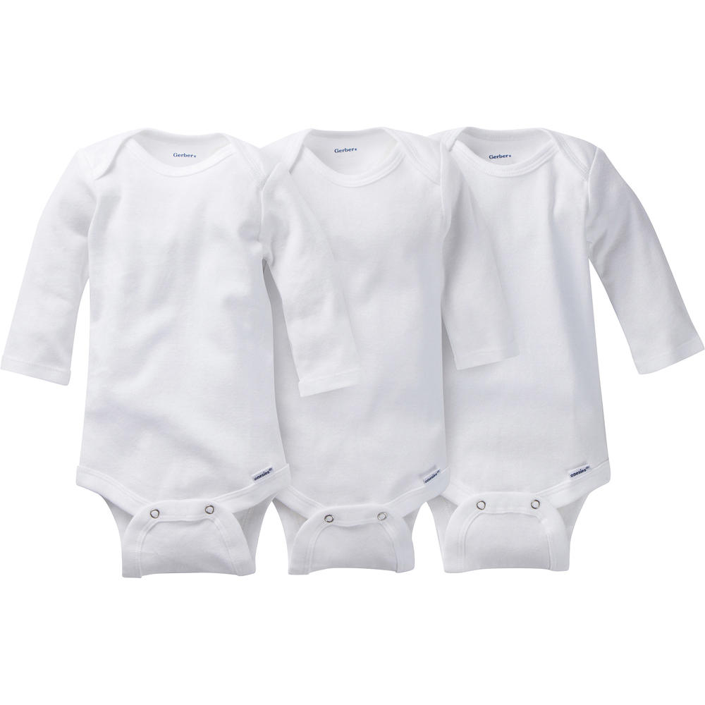 Gerber Infant's 3-Pack Long-Sleeve Onesies
