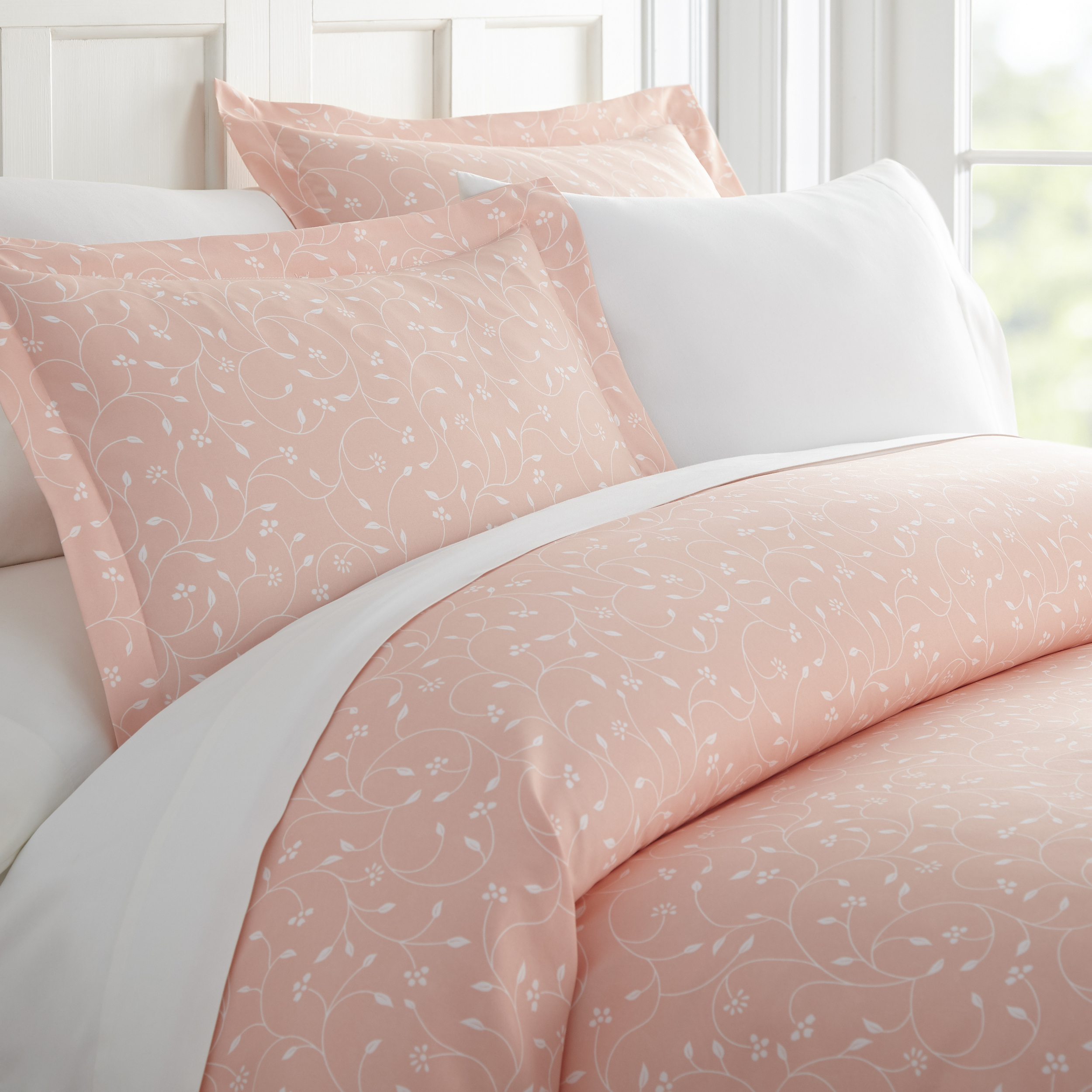 Heart & Home Premium Ultra Soft Pink Buds Pattern 3 Piece Duvet Cover Set