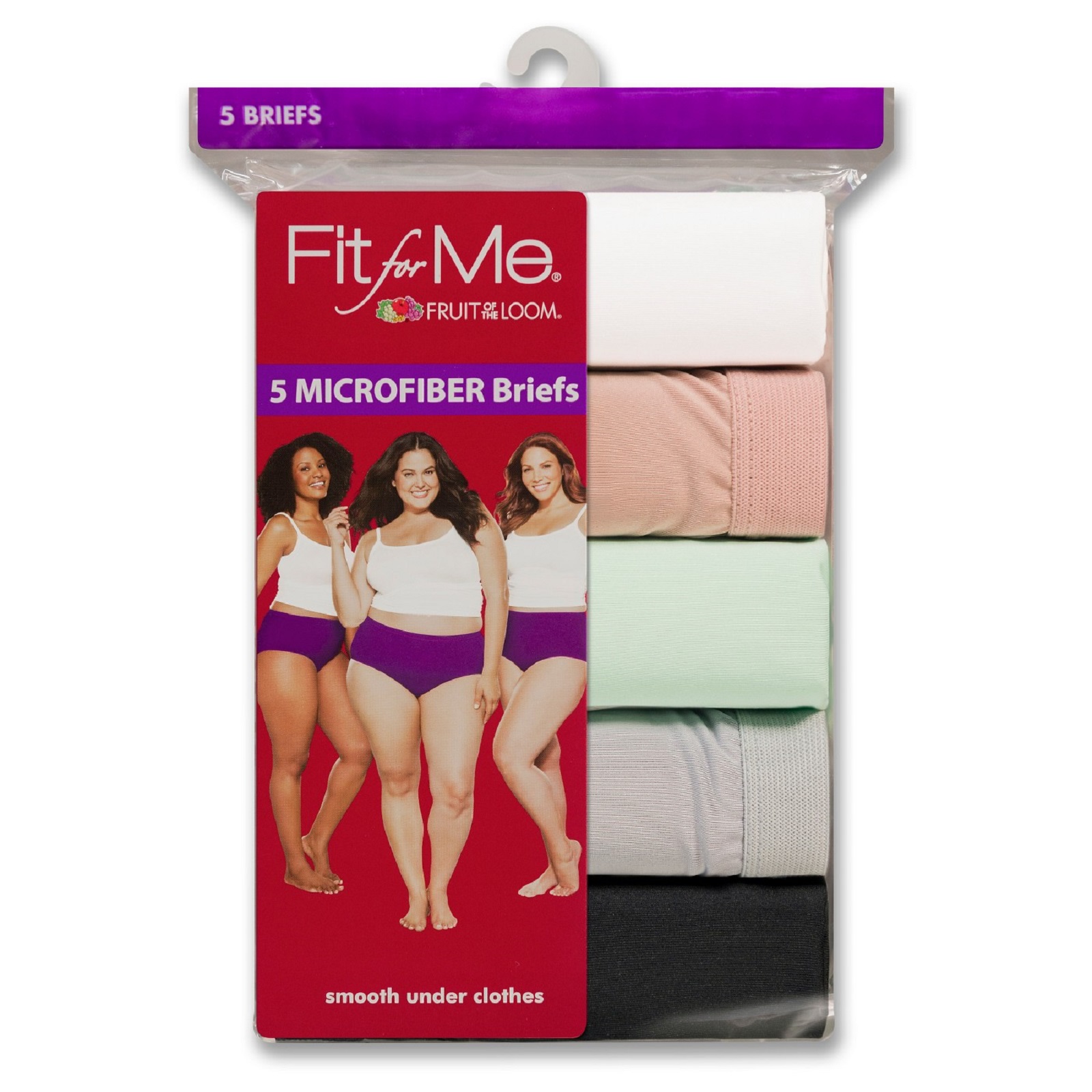 Fruit of the Loom Women's Plus 5-Pack Microfiber Briefs - Online Exclusive