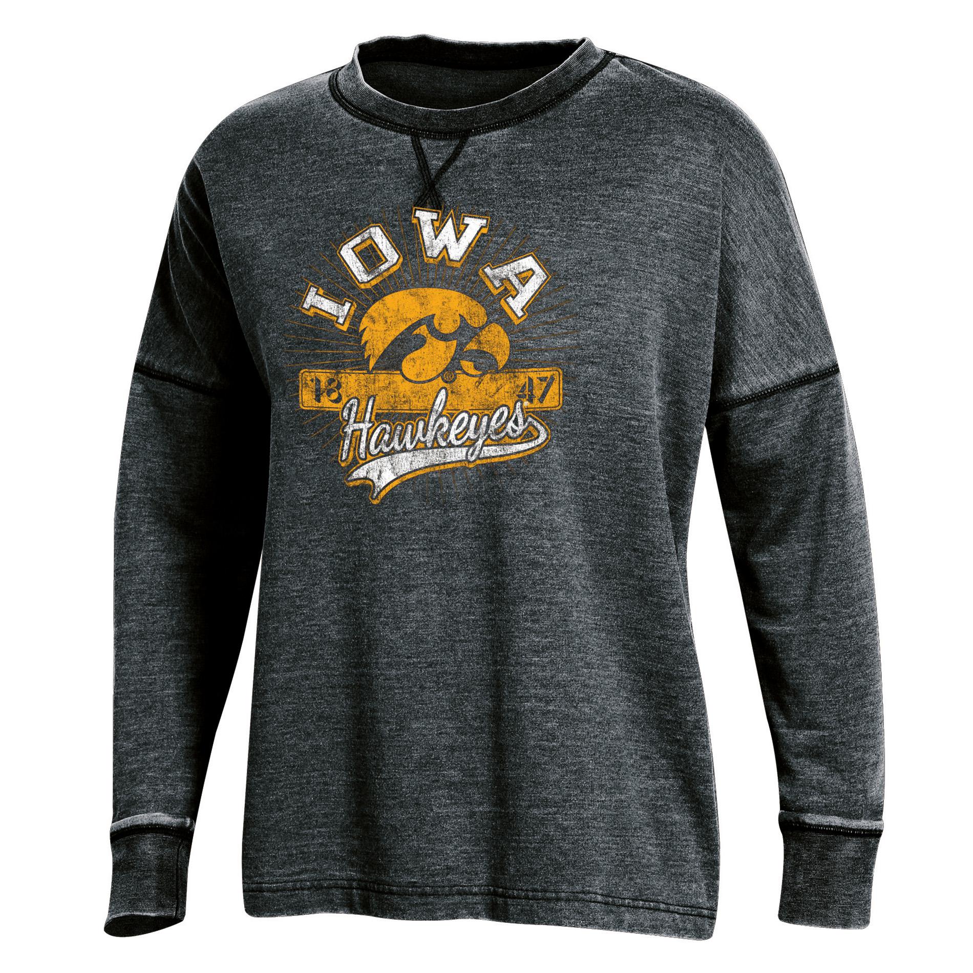 NCAA Women&#8217;s Faux Notch Crew Neck T-Shirt - Iowa Hawkeyes