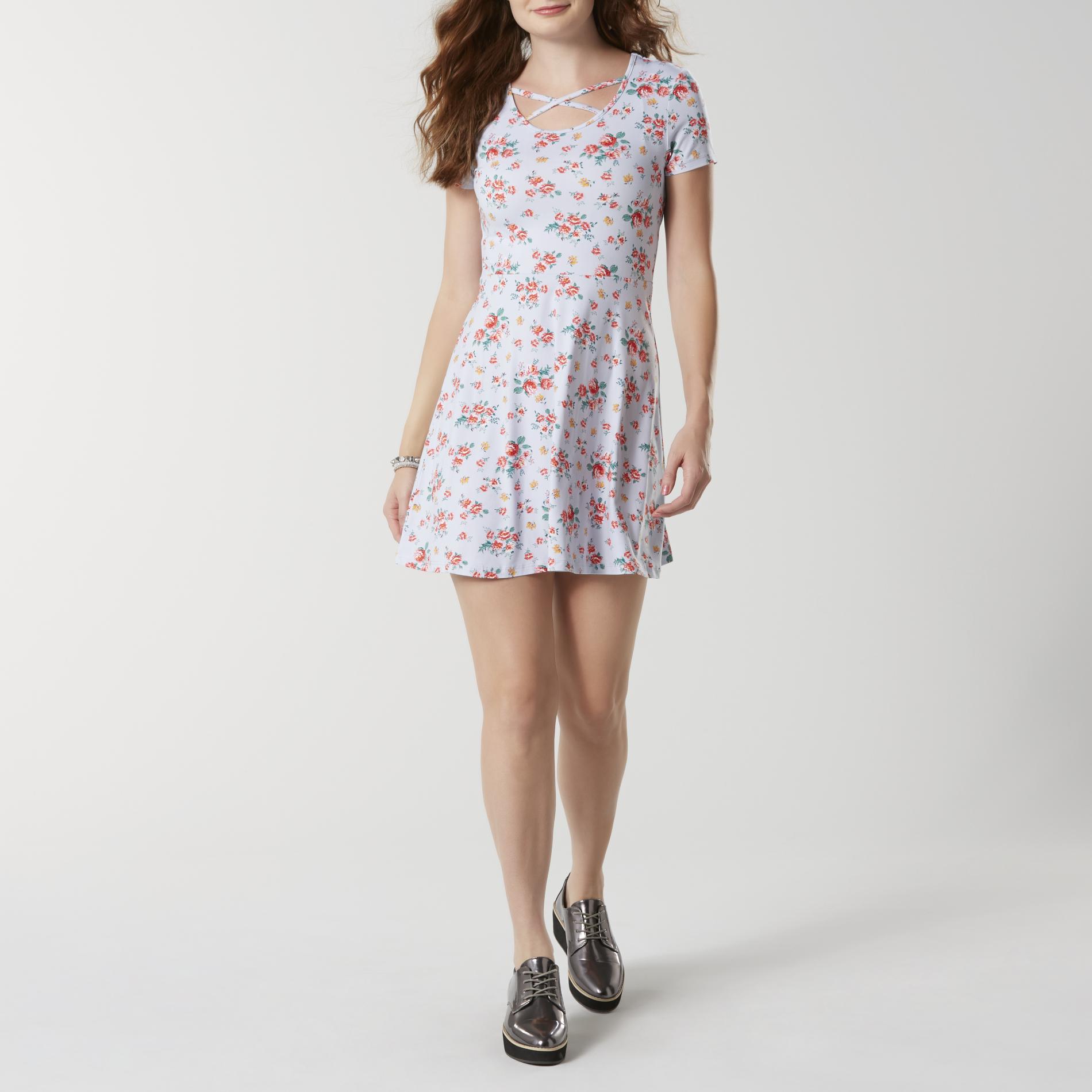 Joe Boxer Juniors' Skater Dress - Floral, Size: Medium Joe Boxer Juniors' Skater Dress - Floral, Size: Medium