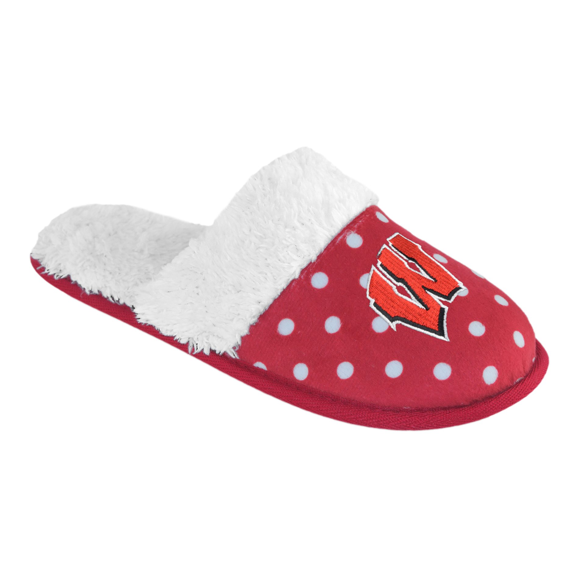 NCAA Women&#8217;s Wisconsin Badgers Dotted Scuff Slippers