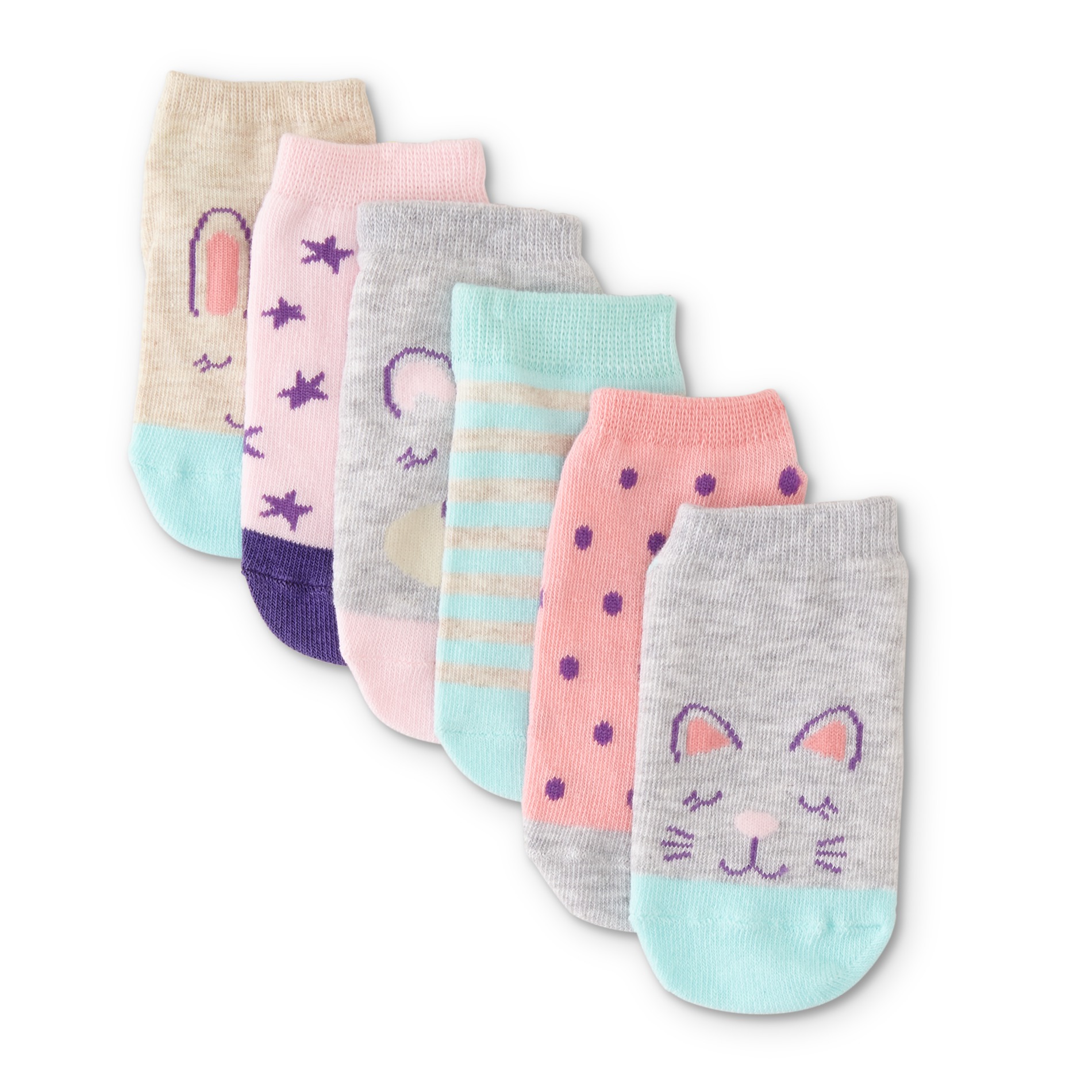 Joe Boxer Toddler Girls' 6-Pairs Low-Cut Socks - Assortment