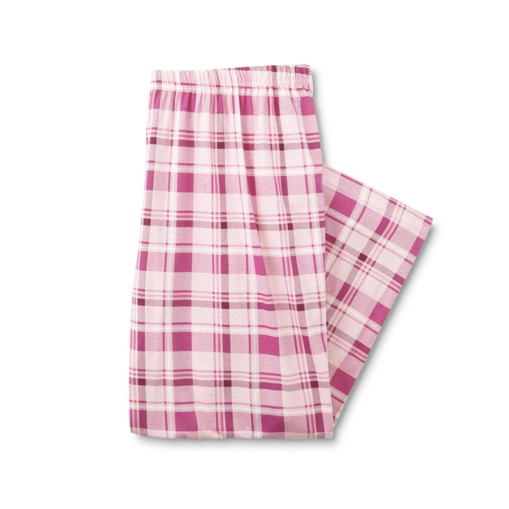 Pink K Women's Plus Pajama Top & Pants - Plaid