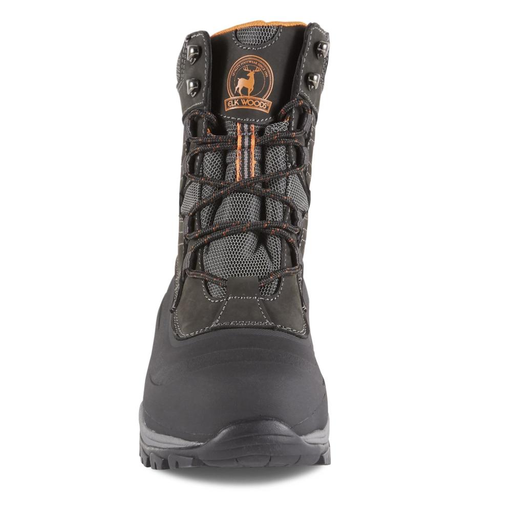 Elk Woods Men's Vermont Waterproof Winter Boot - Black/Orange