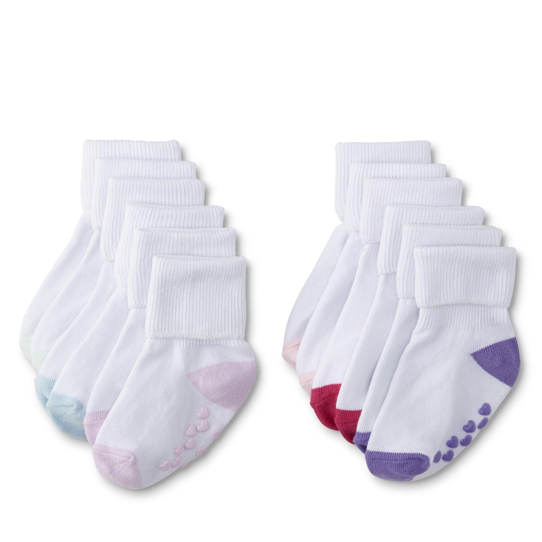 Toddler Girls' 6-Pairs Turn Cuff Socks