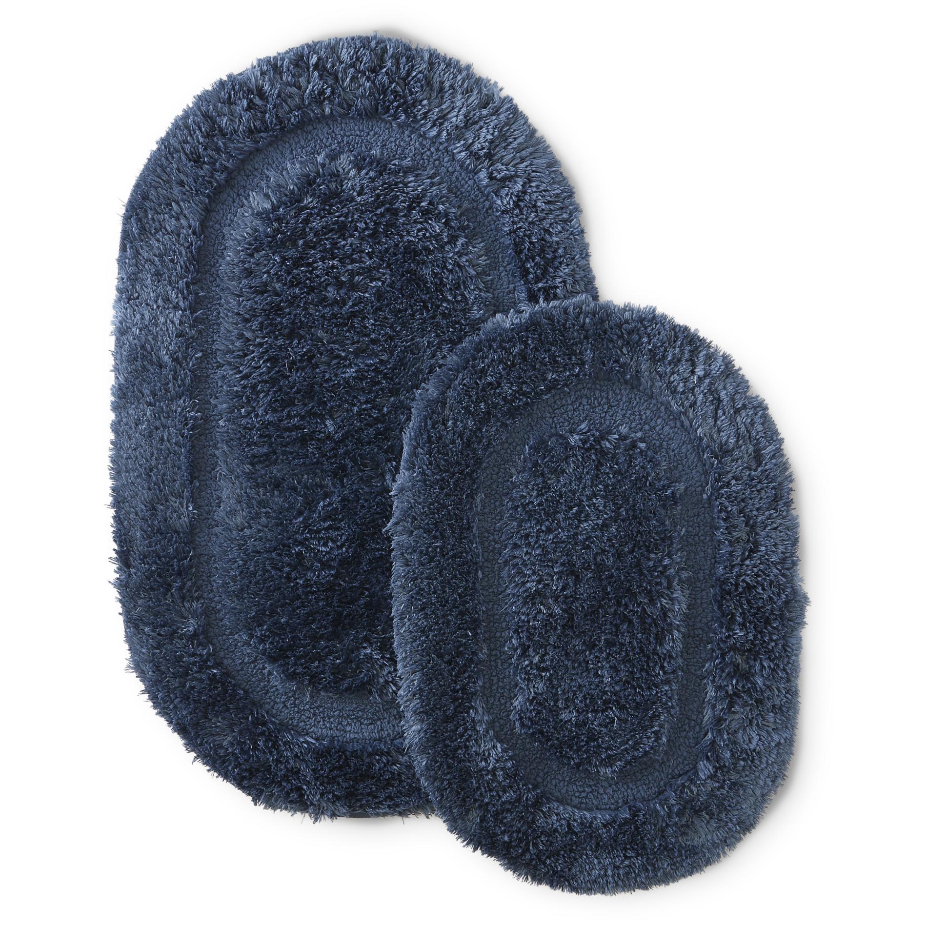 Essential Home 2-Piece Oval Bath Rug Set, Ink Blue Essential Home 2-Piece Oval Bath Rug Set, Ink Blue
