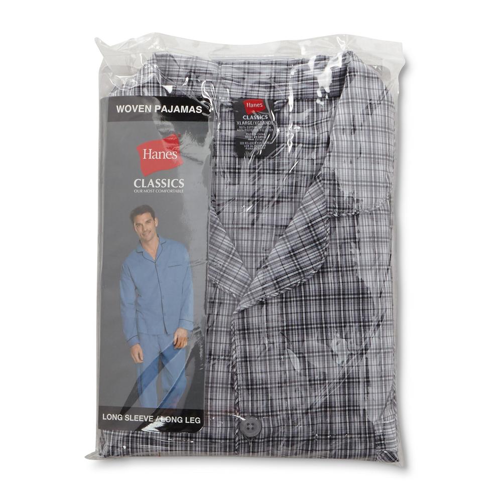 Hanes Men's Woven Pajama Shirt & Pants - Plaid