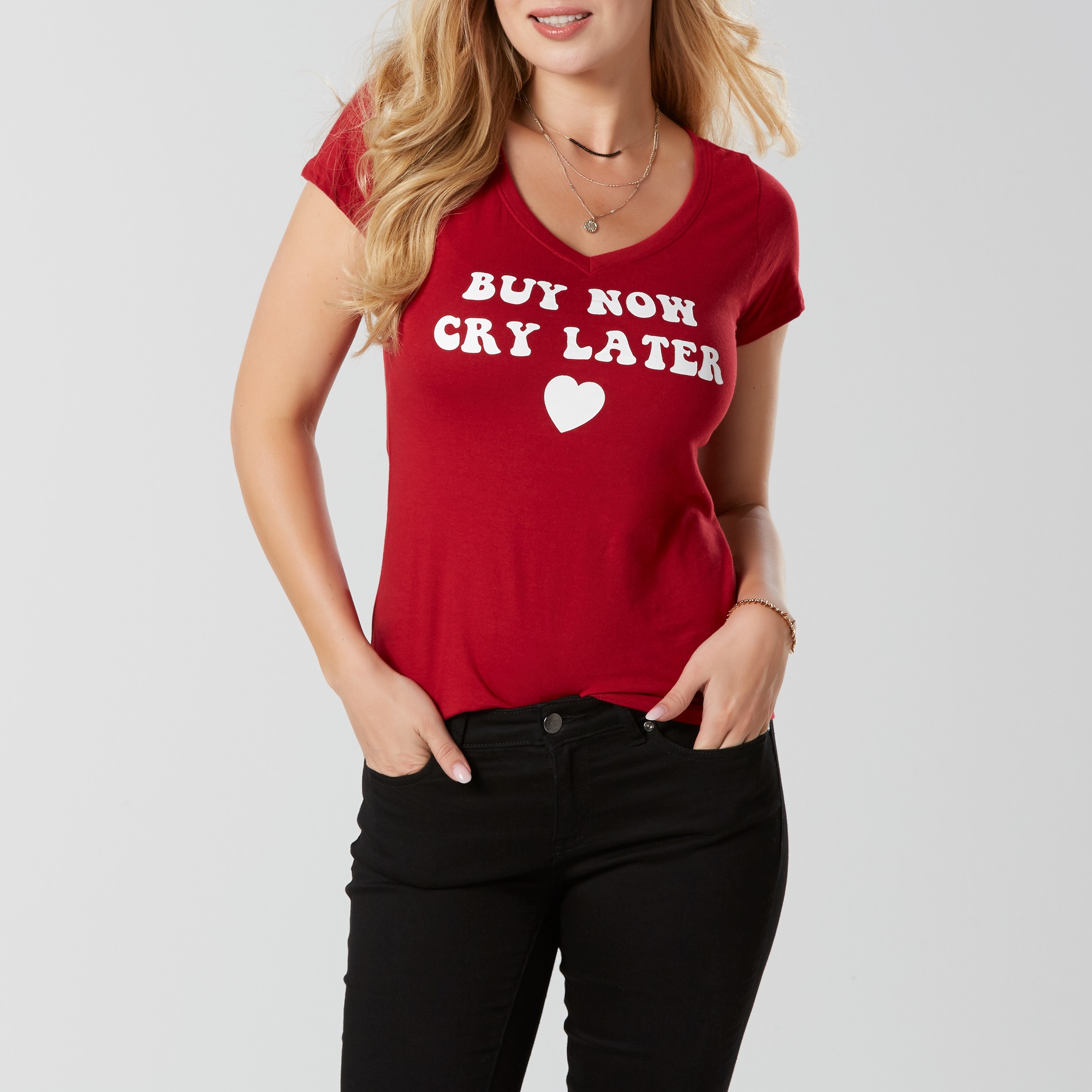 Joe Boxer Juniors' Graphic T-Shirt - Buy Now Cry Later, Size: Small, Red Joe Boxer Juniors' Graphic T-Shirt - Buy Now Cry Later, Size: Small, Red