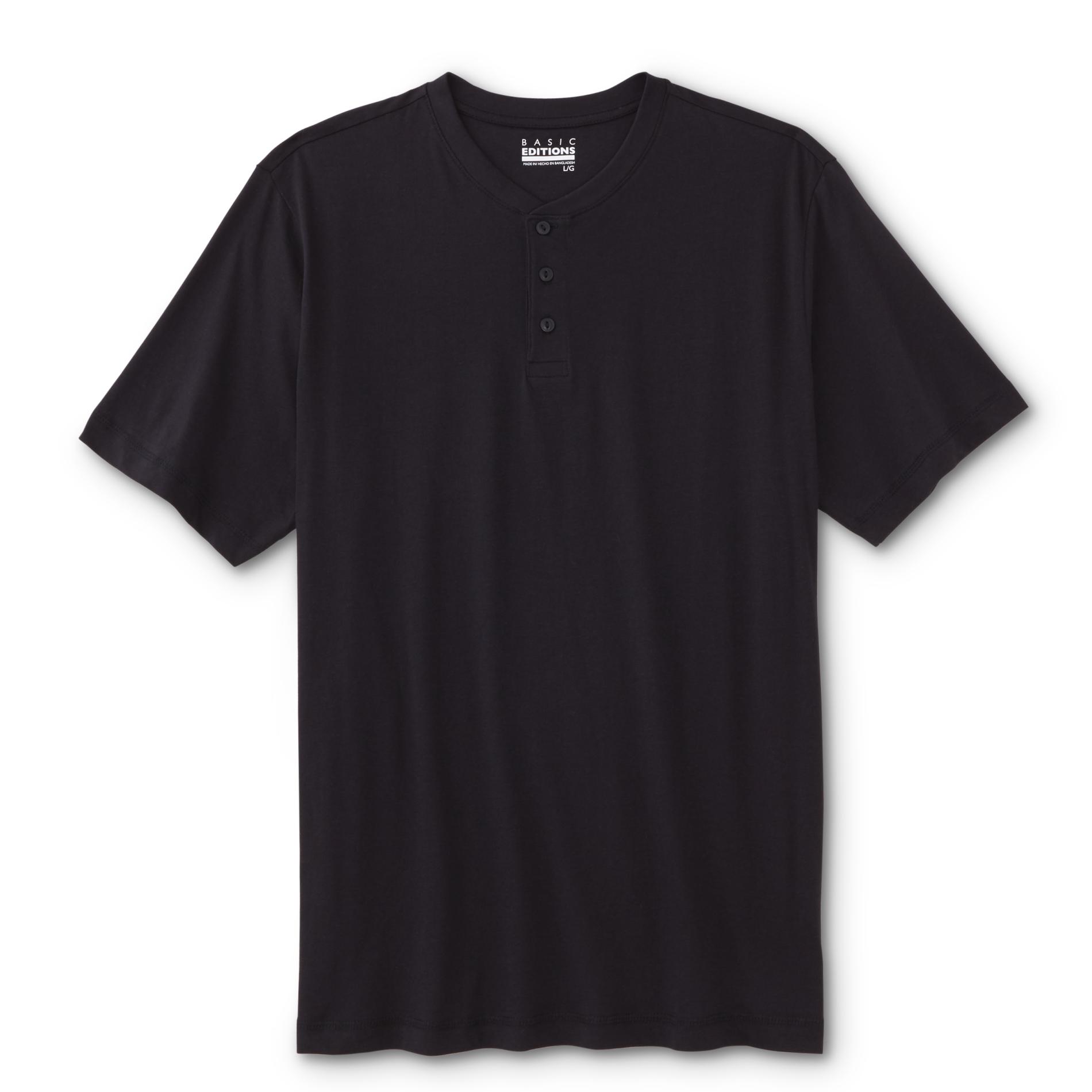Basic Editions Men's Big & Tall Classic Fit Henley Shirt