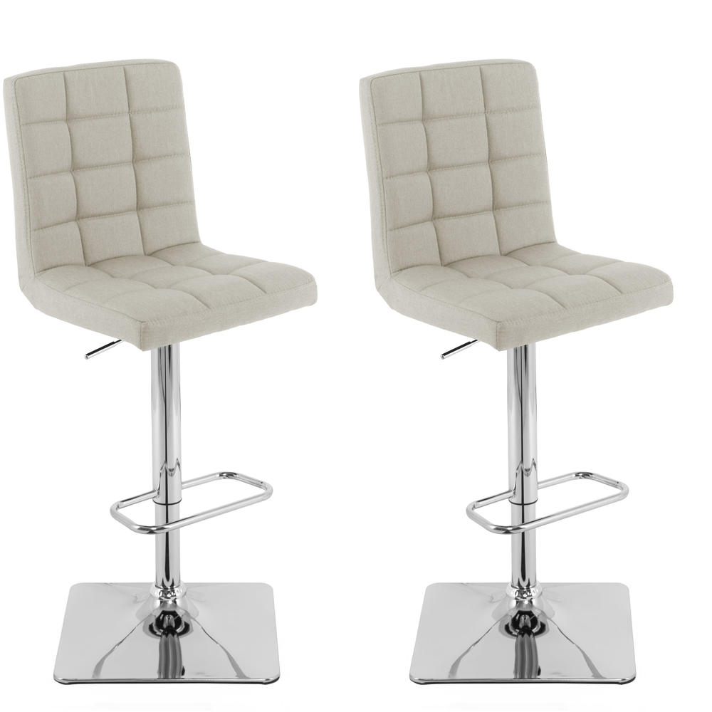 CorLiving Heavy Duty Gas Lift Adjustable Barstool in Tufted Fabric, set of 2