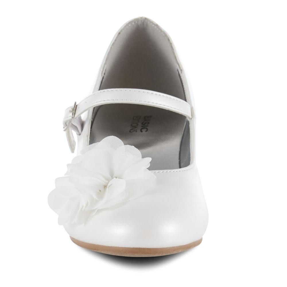 Basic Editions Girls' Madalyn 3 Dress Shoe - White