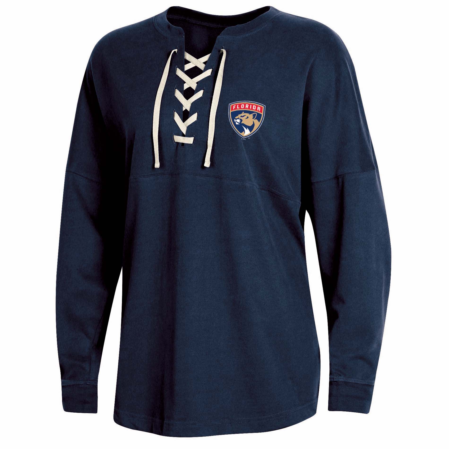 NHL Women’s Florida Panthers Oversized Lace-Up Pullover, Size: Small NHL Women’s Florida Panthers Oversized Lace-Up Pullover, Size: Small