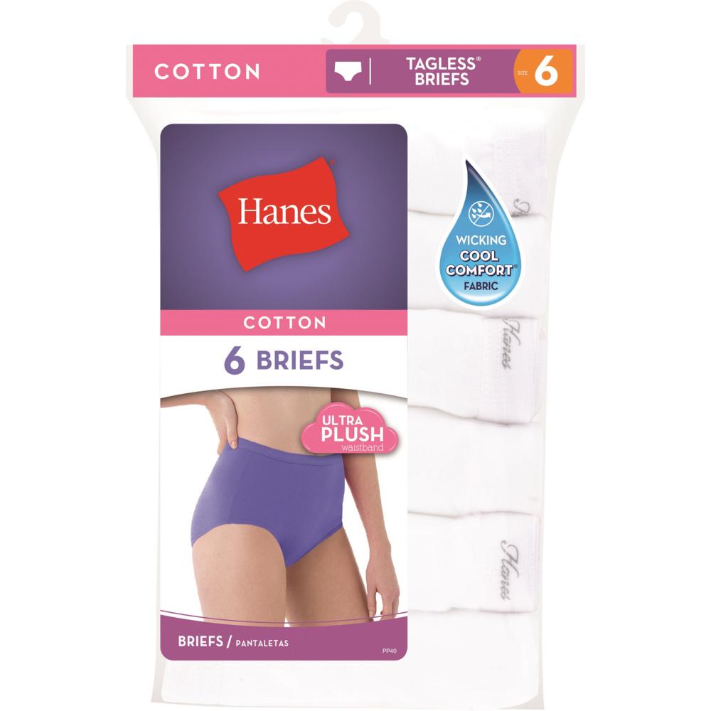 Hanes Women&#8217;s Underwear 6 Pack Cotton Briefs White