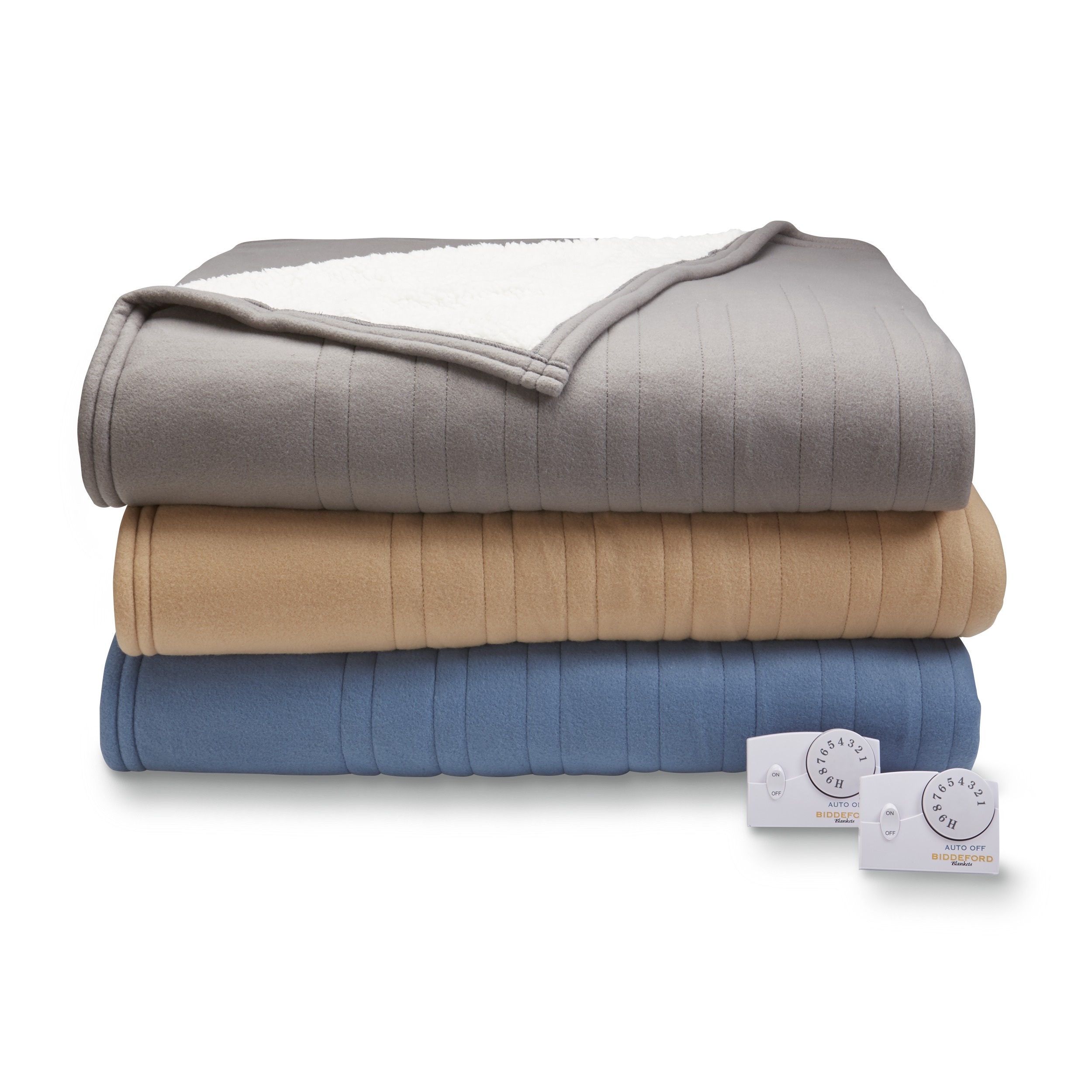 Biddeford Blankets Heated Comfort Knit Sherpa Blanket