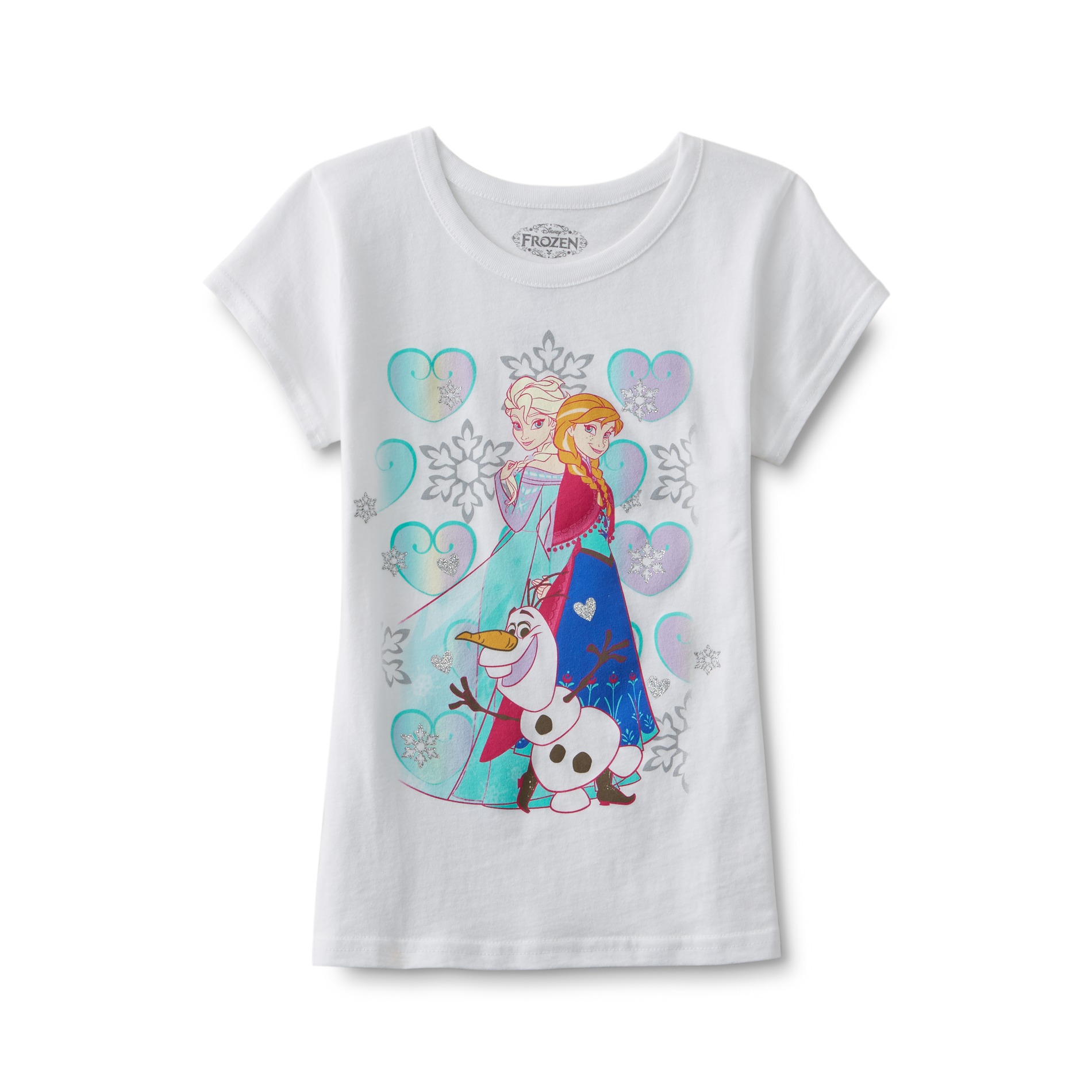 Disney Frozen Girl's T-Shirt - Anna, Elsa & Olaf