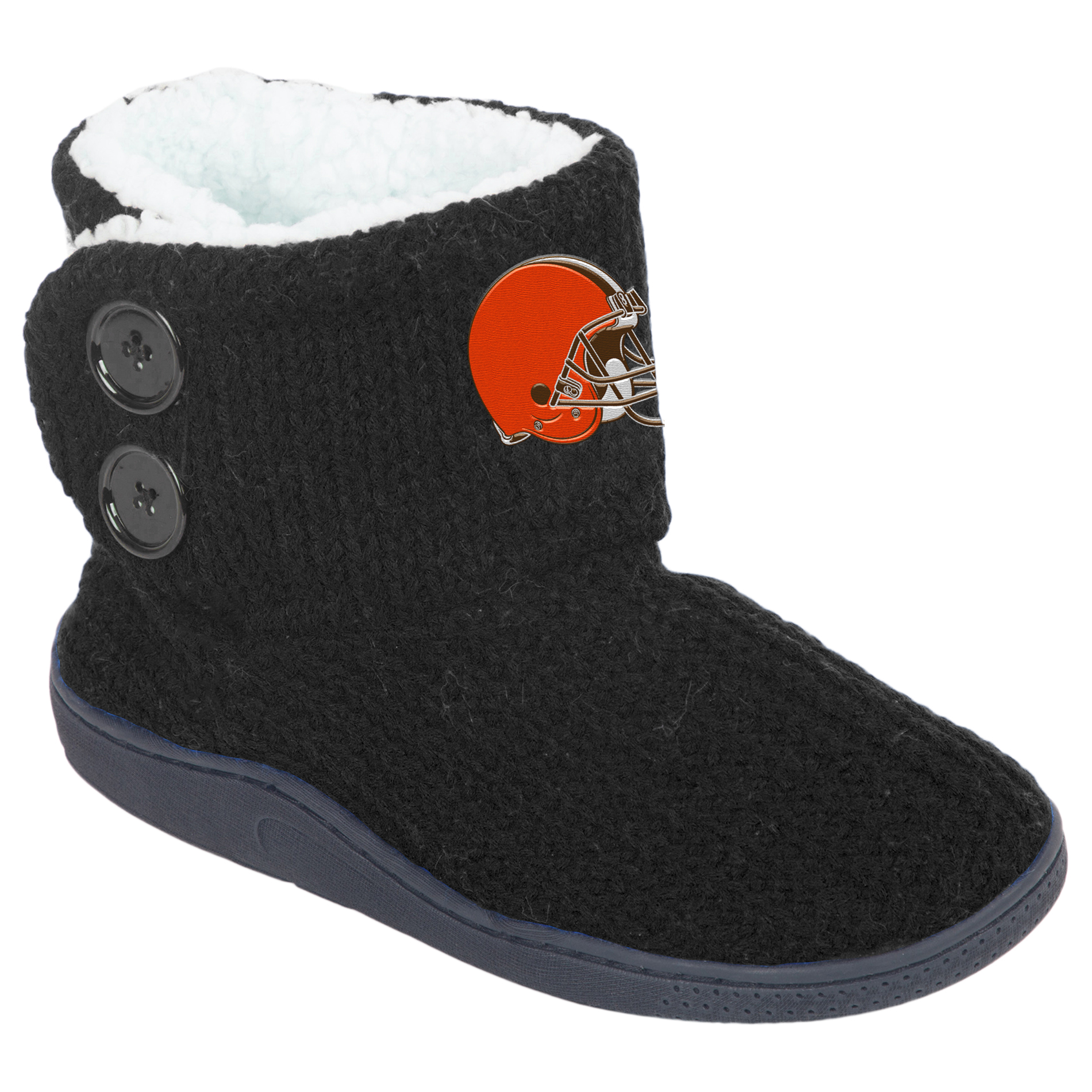 NFL Women’s 2-Button Knit Slipper Boots - Cleveland Browns, Size: Small NFL Women’s 2-Button Knit Slipper Boots - Cleveland Browns, Size: Small