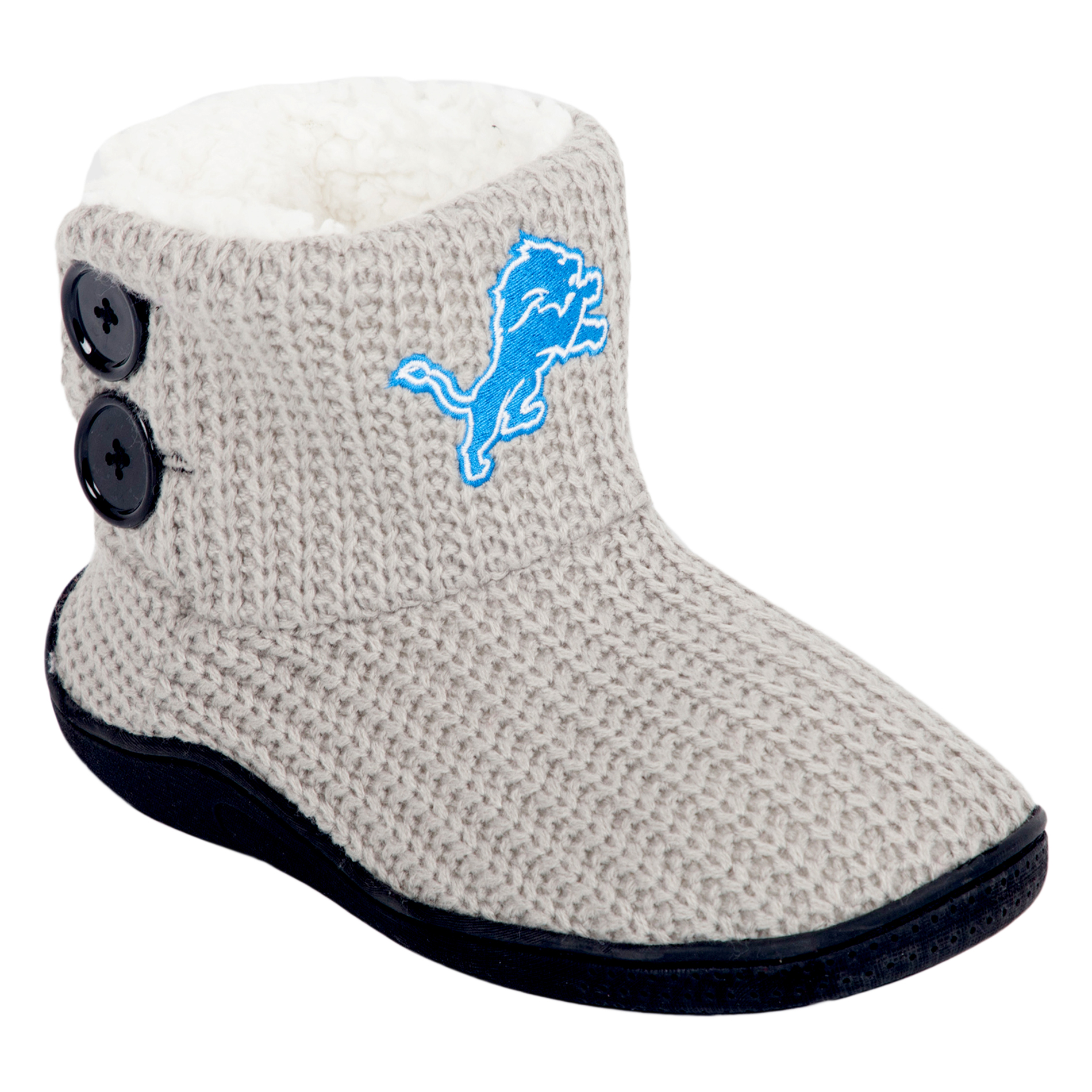 NFL Women’s 2-Button Knit Slipper Boots - Detroit Lions, Size: Large NFL Women’s 2-Button Knit Slipper Boots - Detroit Lions, Size: Large