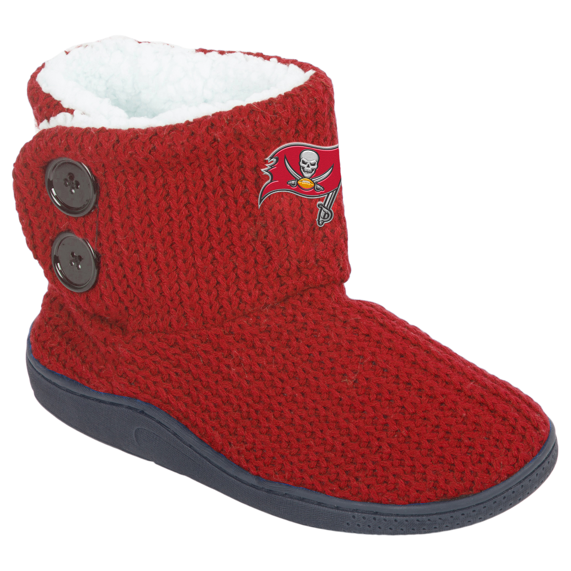 NFL Women’s 2-Button Knit Slipper Boots - Tampa Bay Buccaneers, Size: Large NFL Women’s 2-Button Knit Slipper Boots - Tampa Bay Buccaneers, Size: Large