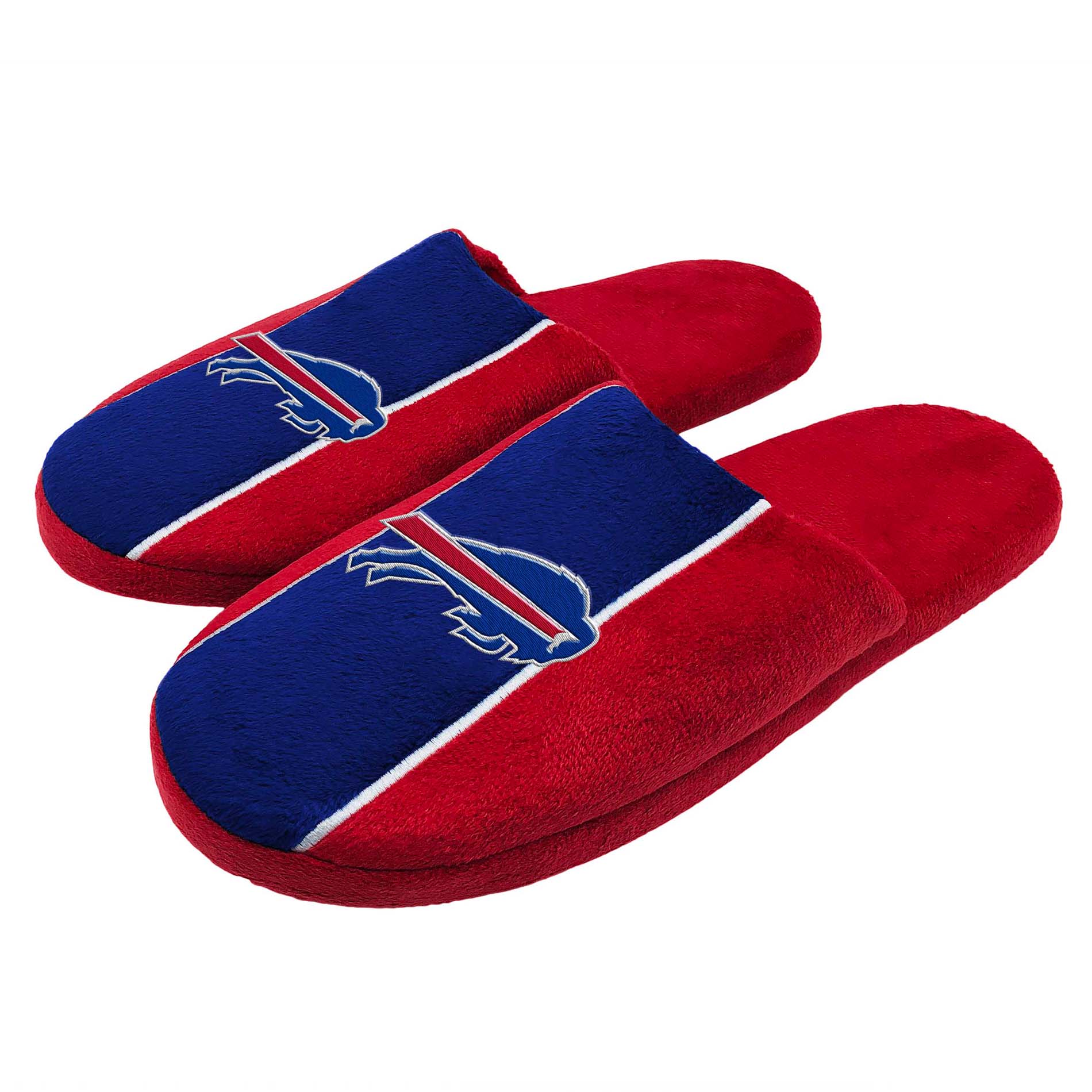 NFL Men’s Logo Stripe Slippers - Buffalo Bills